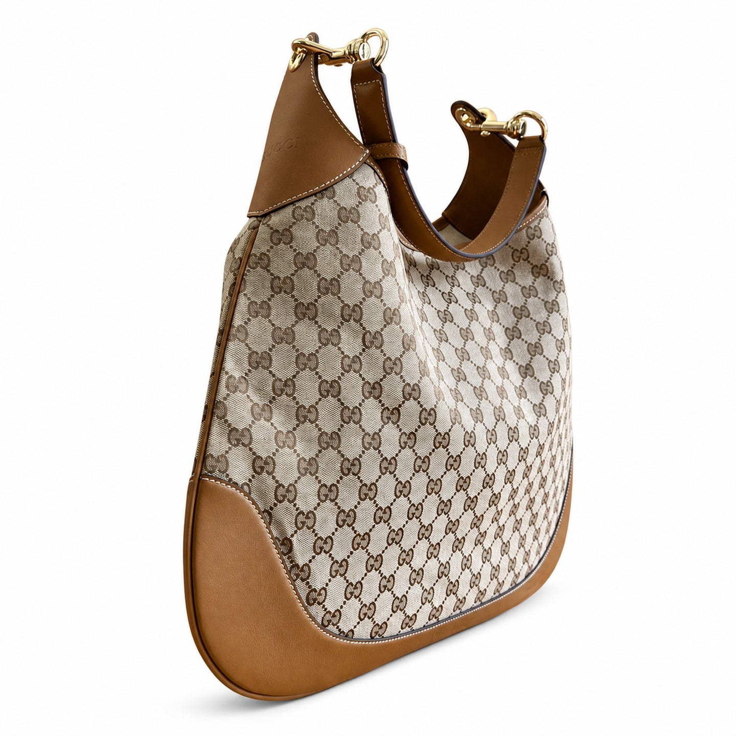 Gucci Medium Canvas Leather Brown Bag