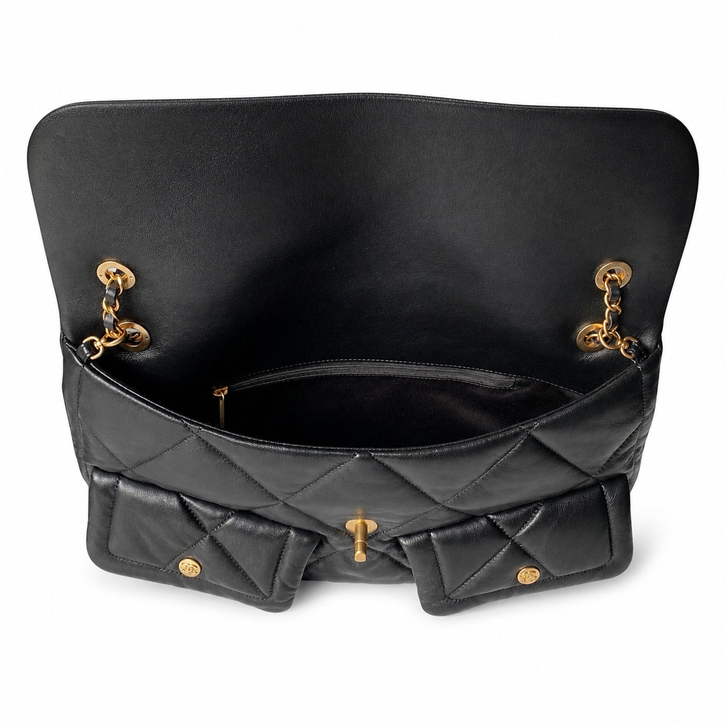 Chanel Large Leather Gold Shopping Bag
