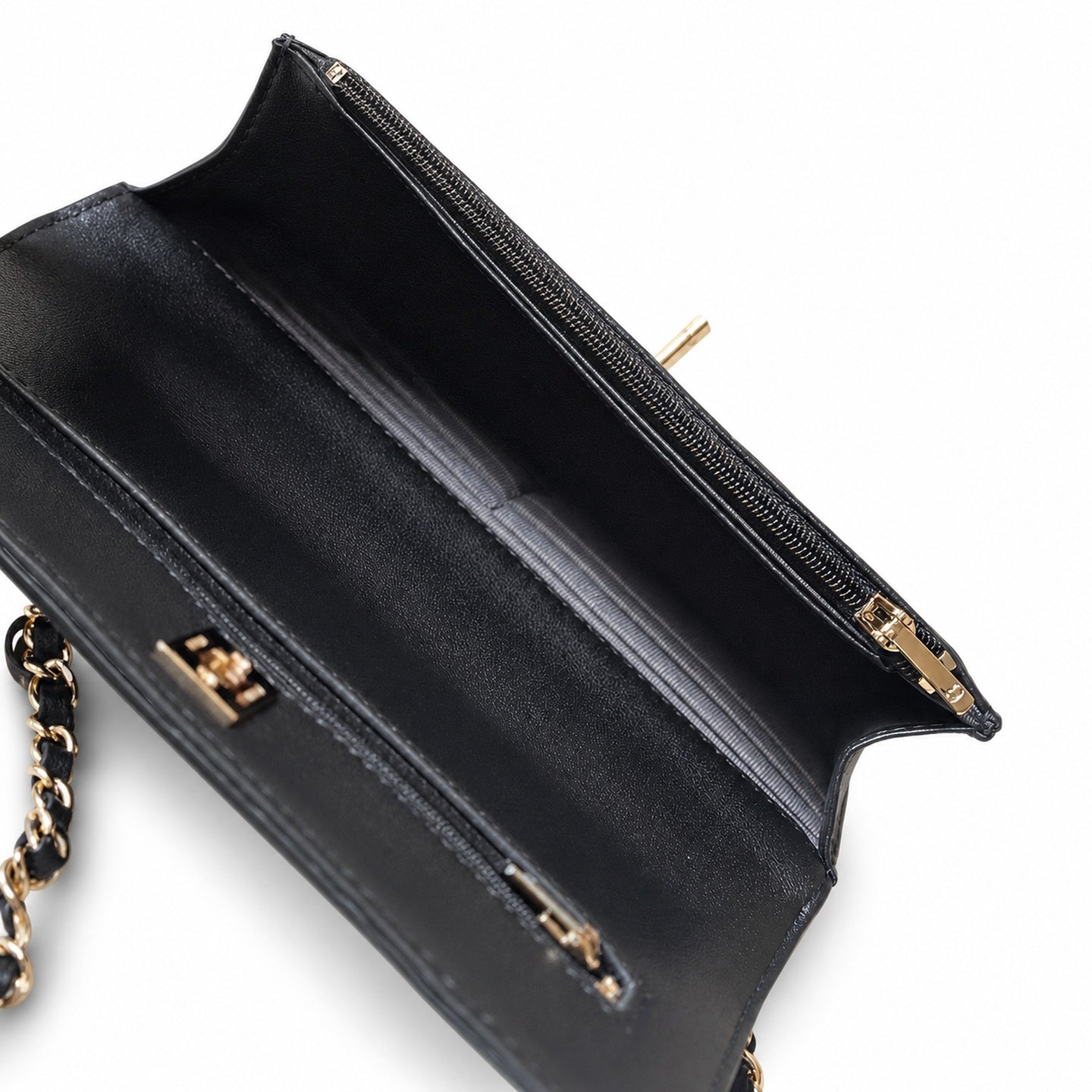 Chanel Leather Black Pink Gold Handbag