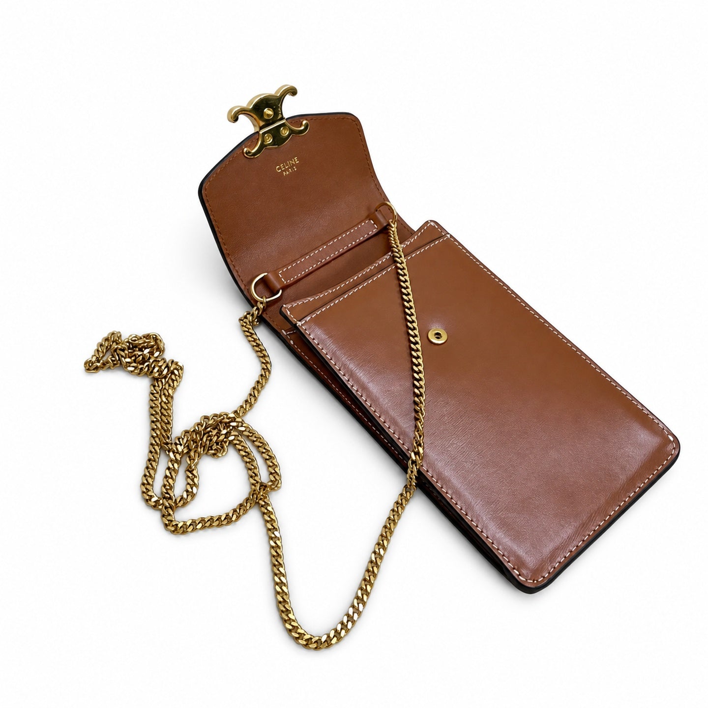 Celine Triomphe Large Brown Phone Bag