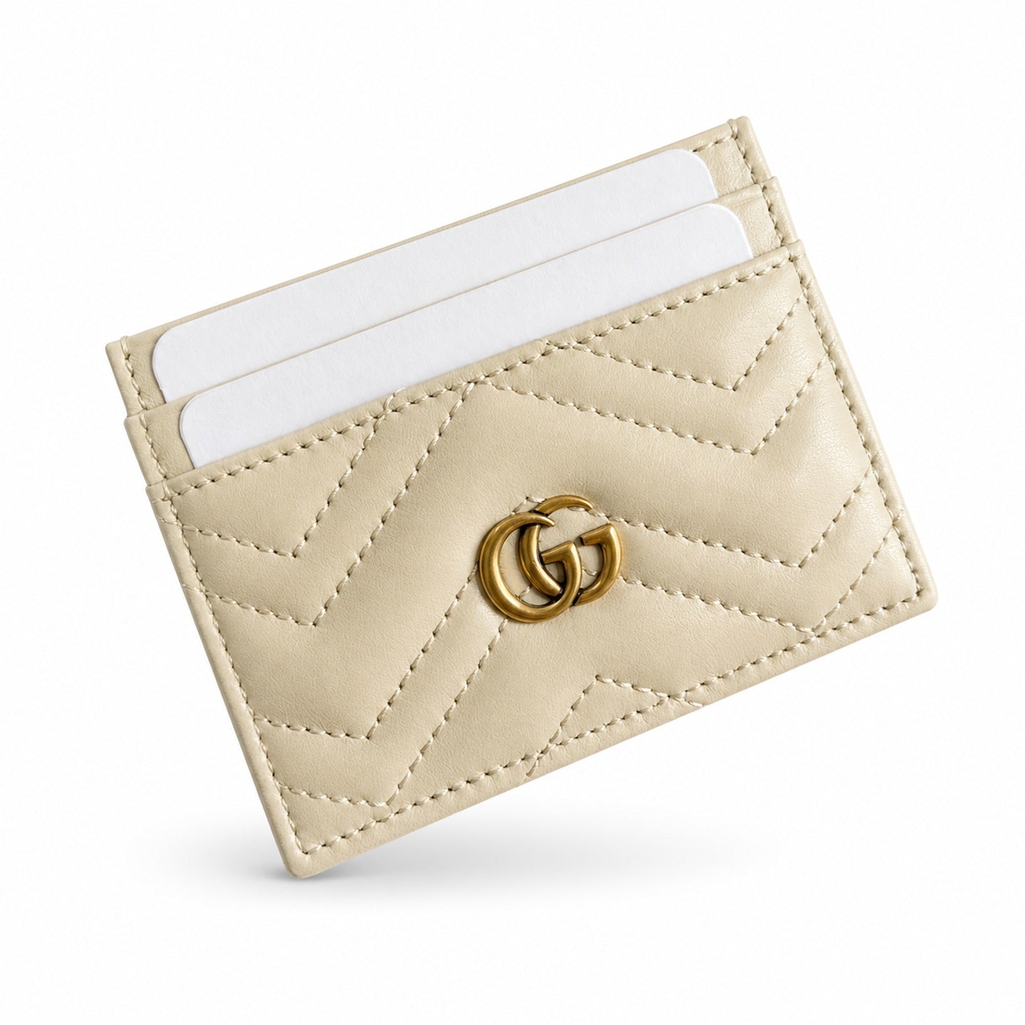 Gucci GG Marmont Small Quilted Matelasse Leather White Beige Handbag