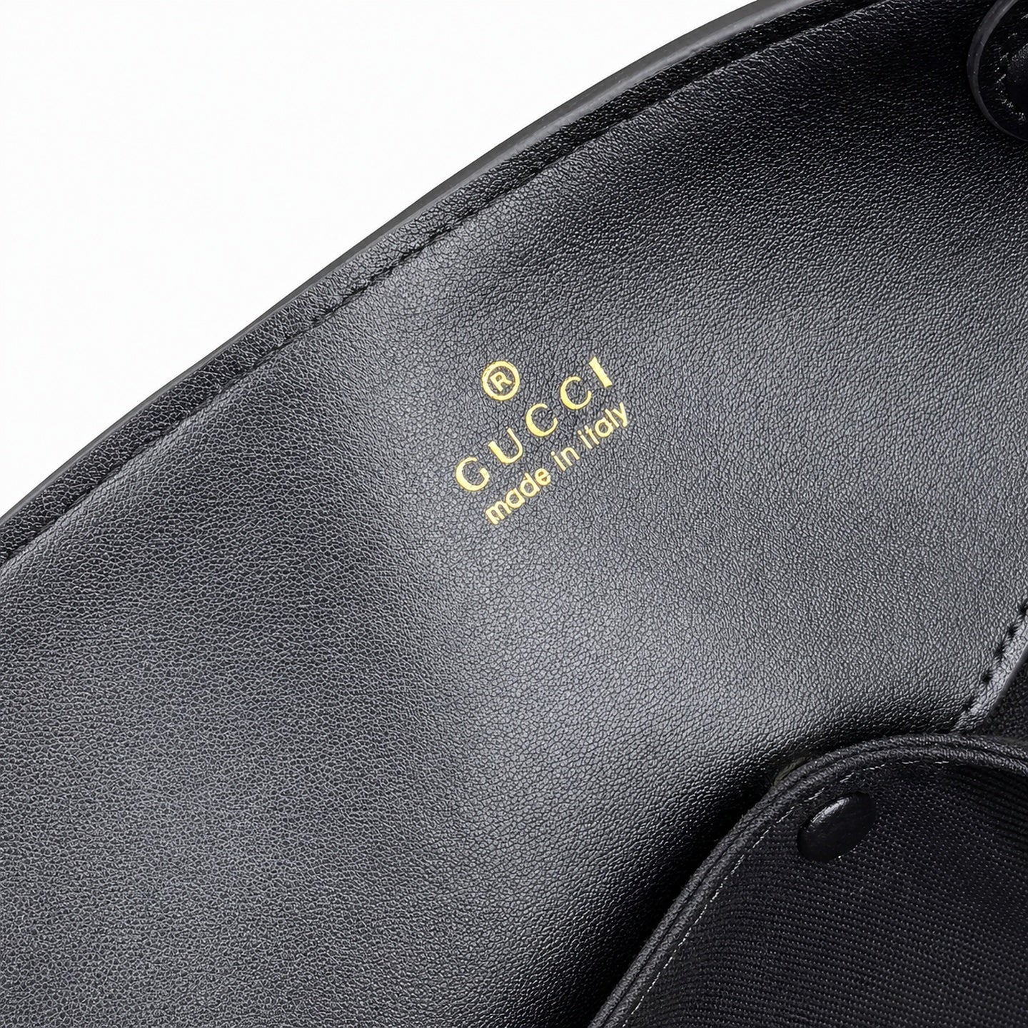 Gucci Cotton Leather Black Gold Tote Bag