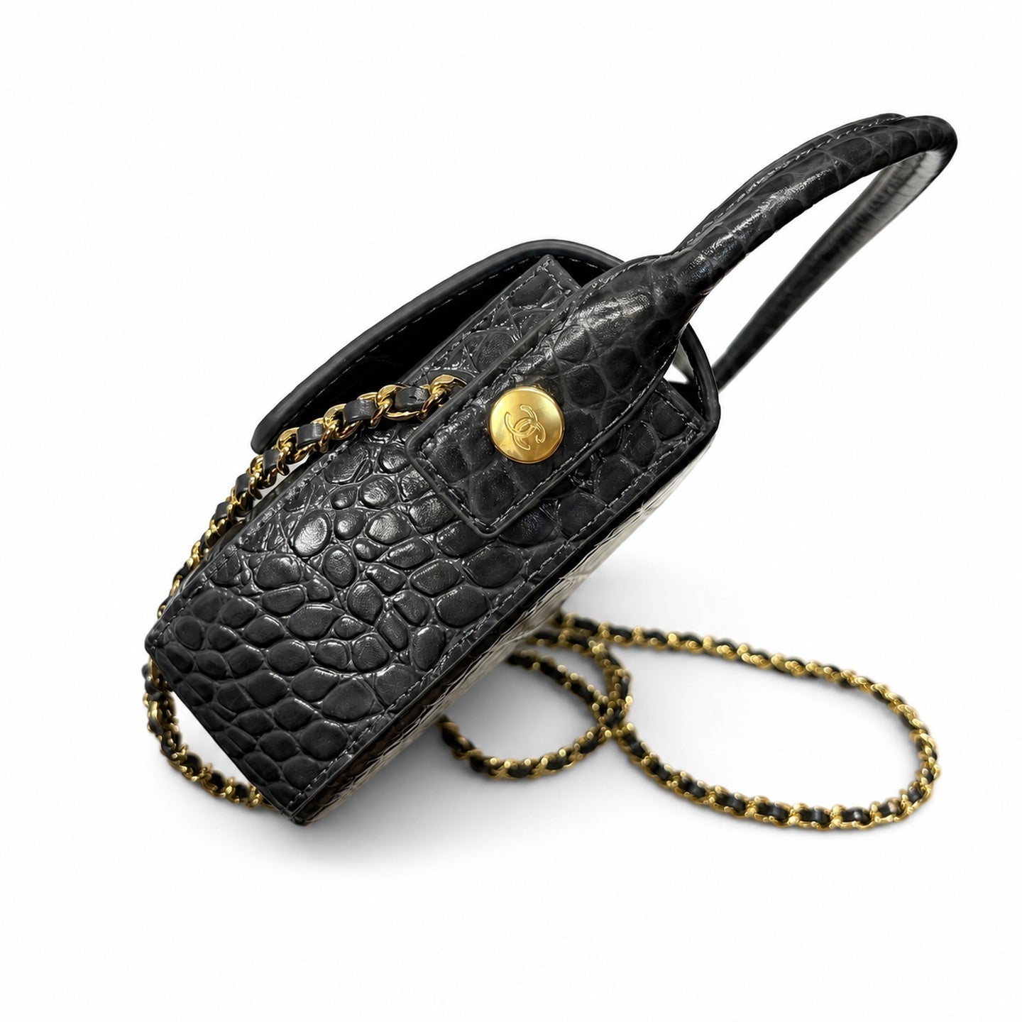 Chanel Croc-Embossed Leather Bag