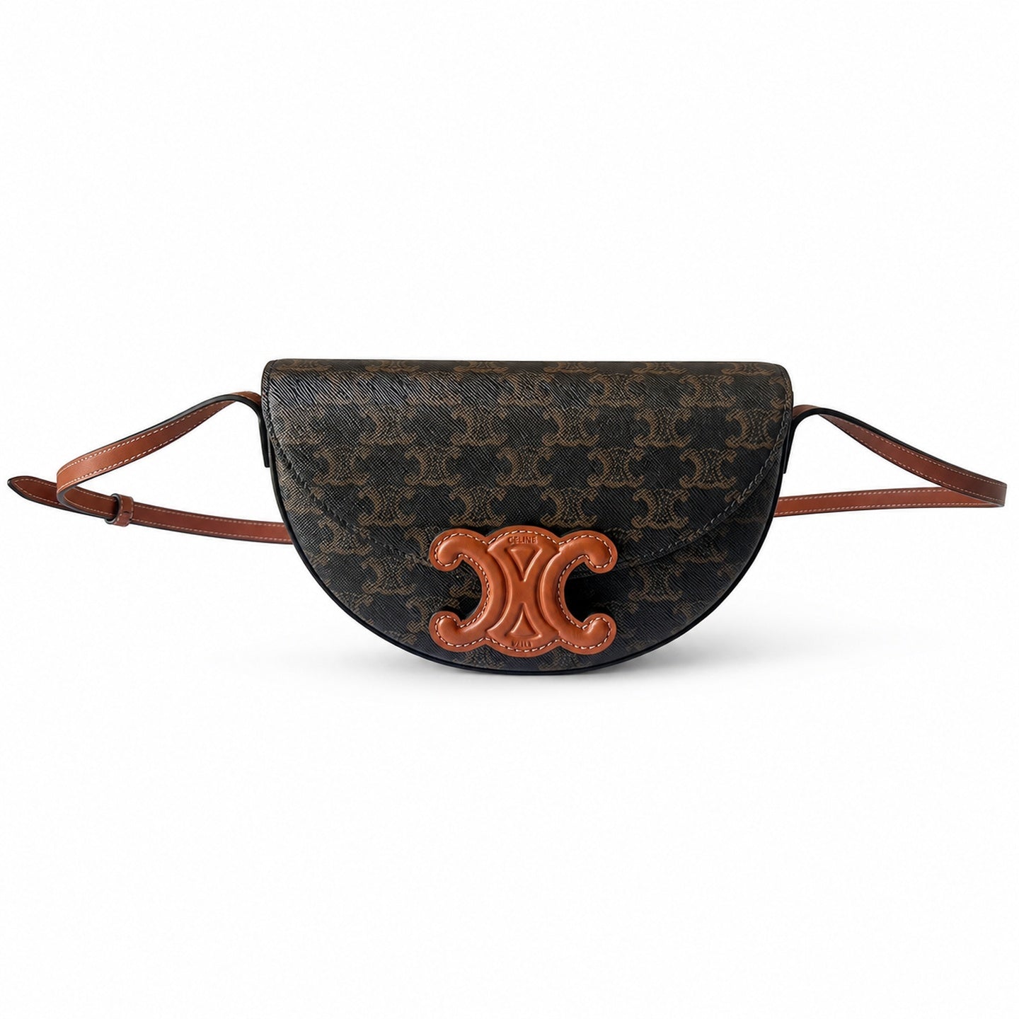 Celine Triomphe Leather Blue Gold Bag