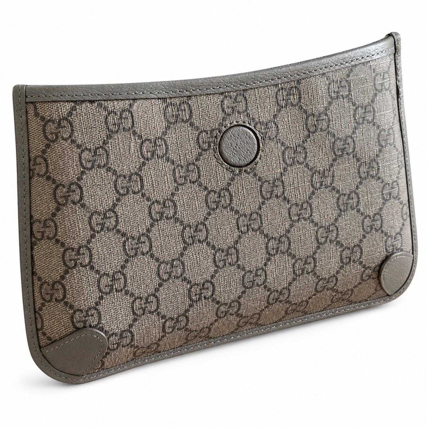 Gucci Ophidia Men's Supreme Small Cotton Canvas Leather Black Gray Waist Bag