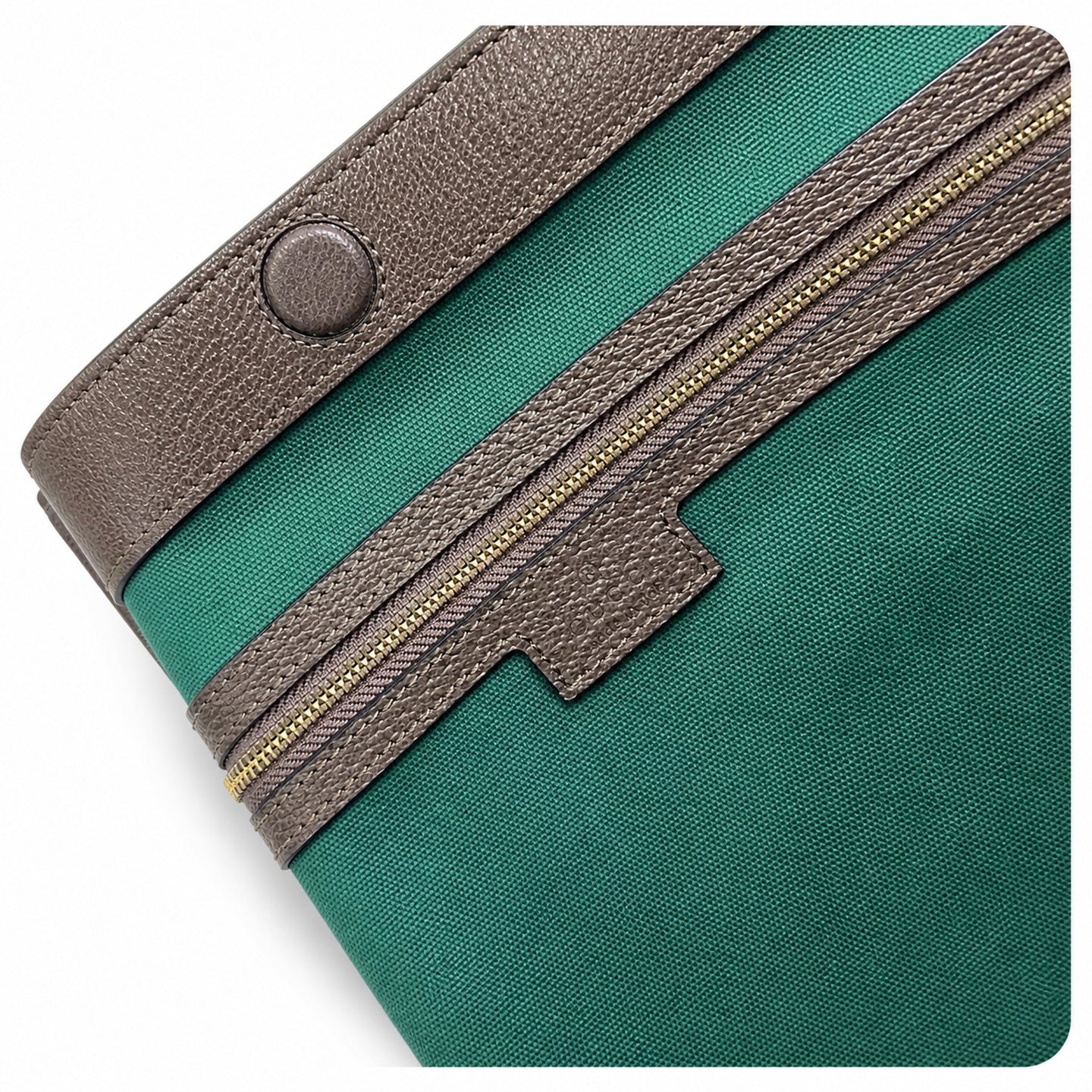 Gucci Horsebit Cotton Canvas Beige Brown Green Gold Handbag