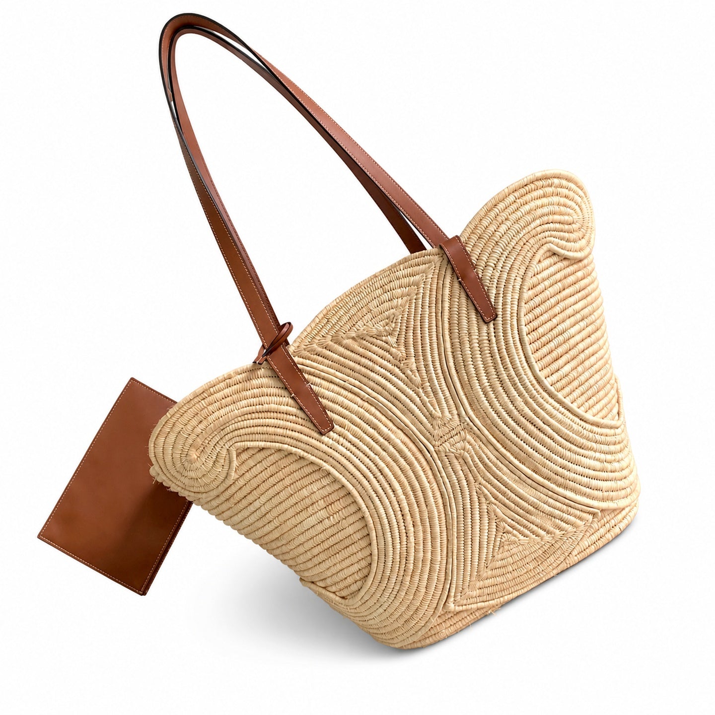 Celine Triomphe Medium Leather Beige Gold Bag