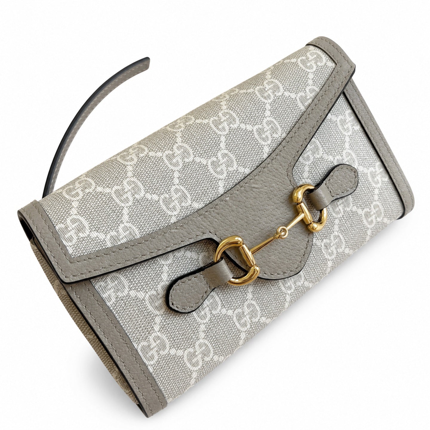 Gucci Horsebit 1955 Mini Cotton Canvas Leather Black Beige Handbag