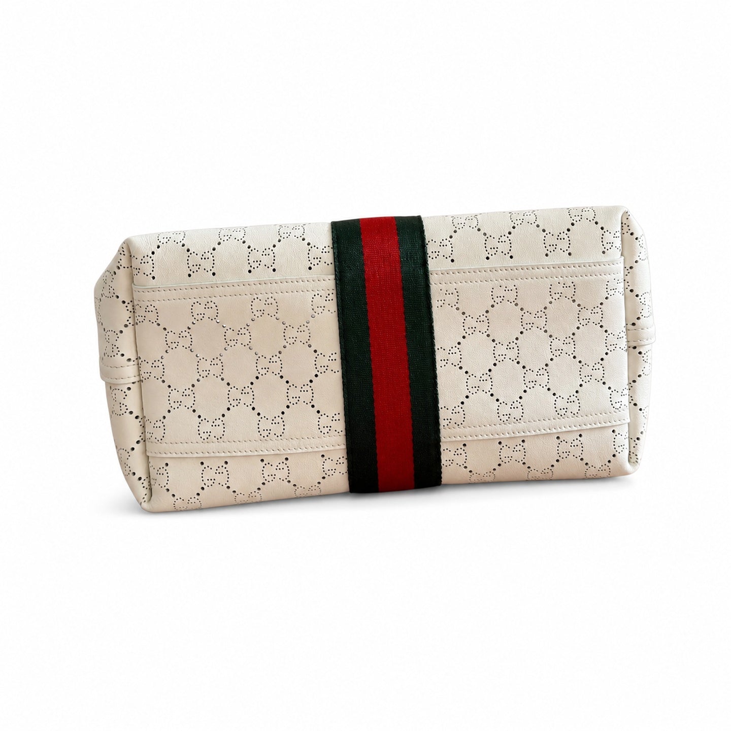 Gucci Giglio Leather Black White Beige Gold Clutch
