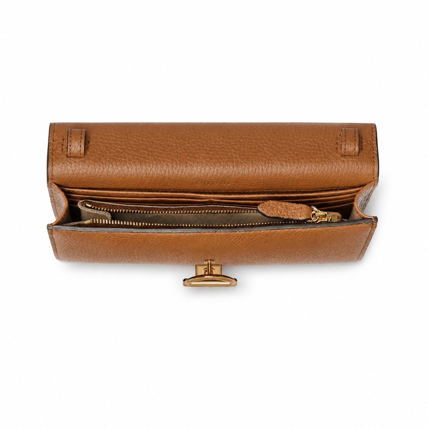 Gucci Horsebit Cotton Leather Brown Gold Wallet