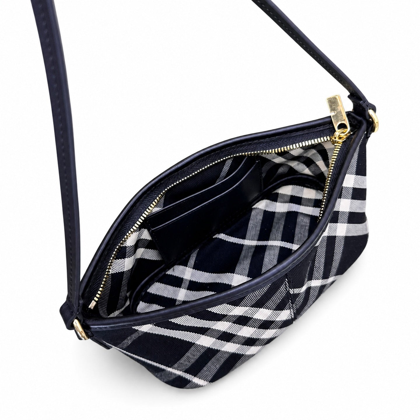 Burberry Cotton Jacquard Check Shoulder Bag