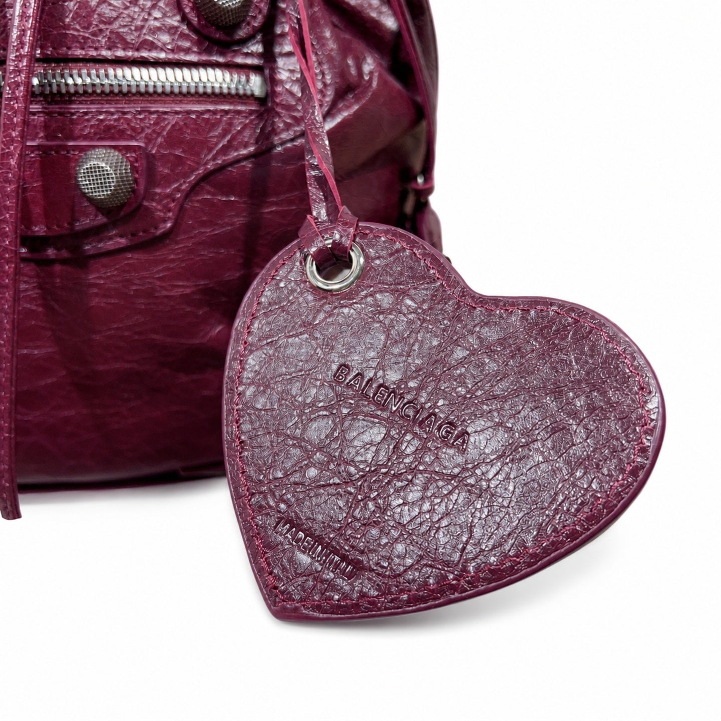 Balenciaga Large Leather Burgundy Bag