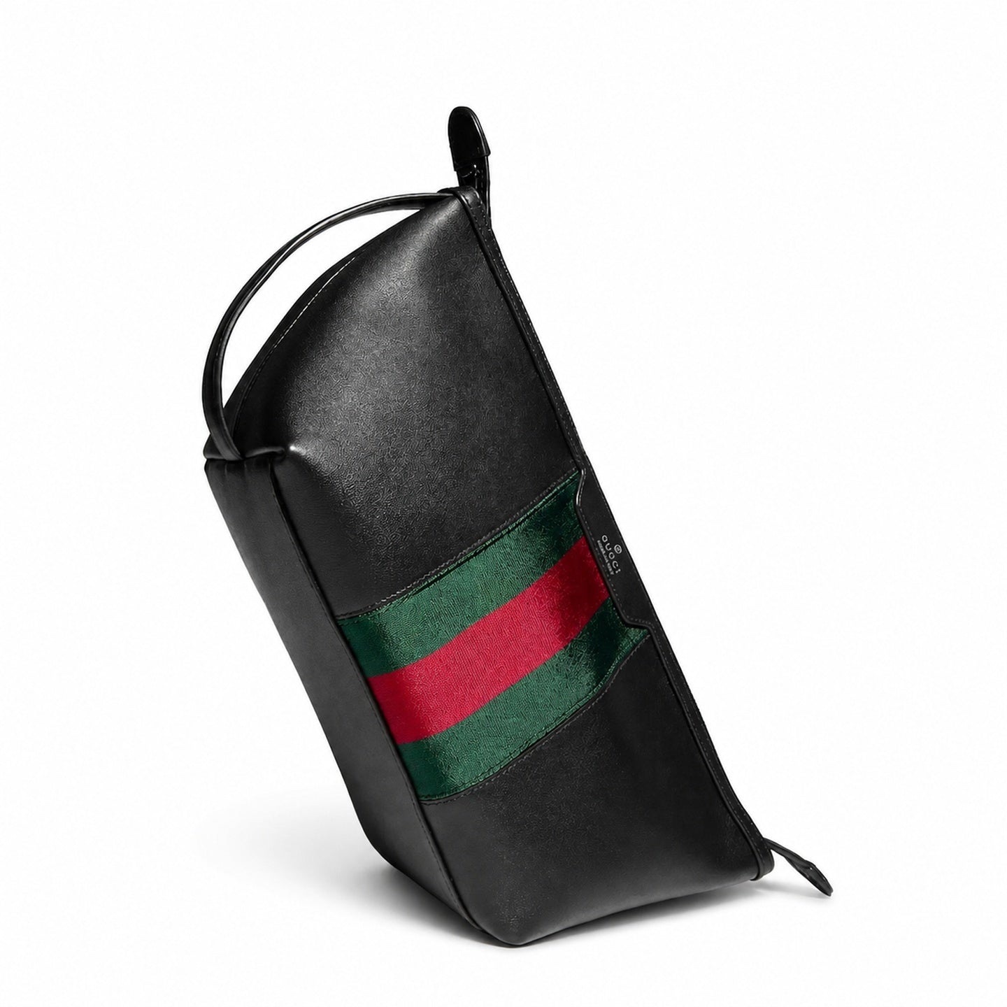 Gucci Leather Black Red Green Silver Bag