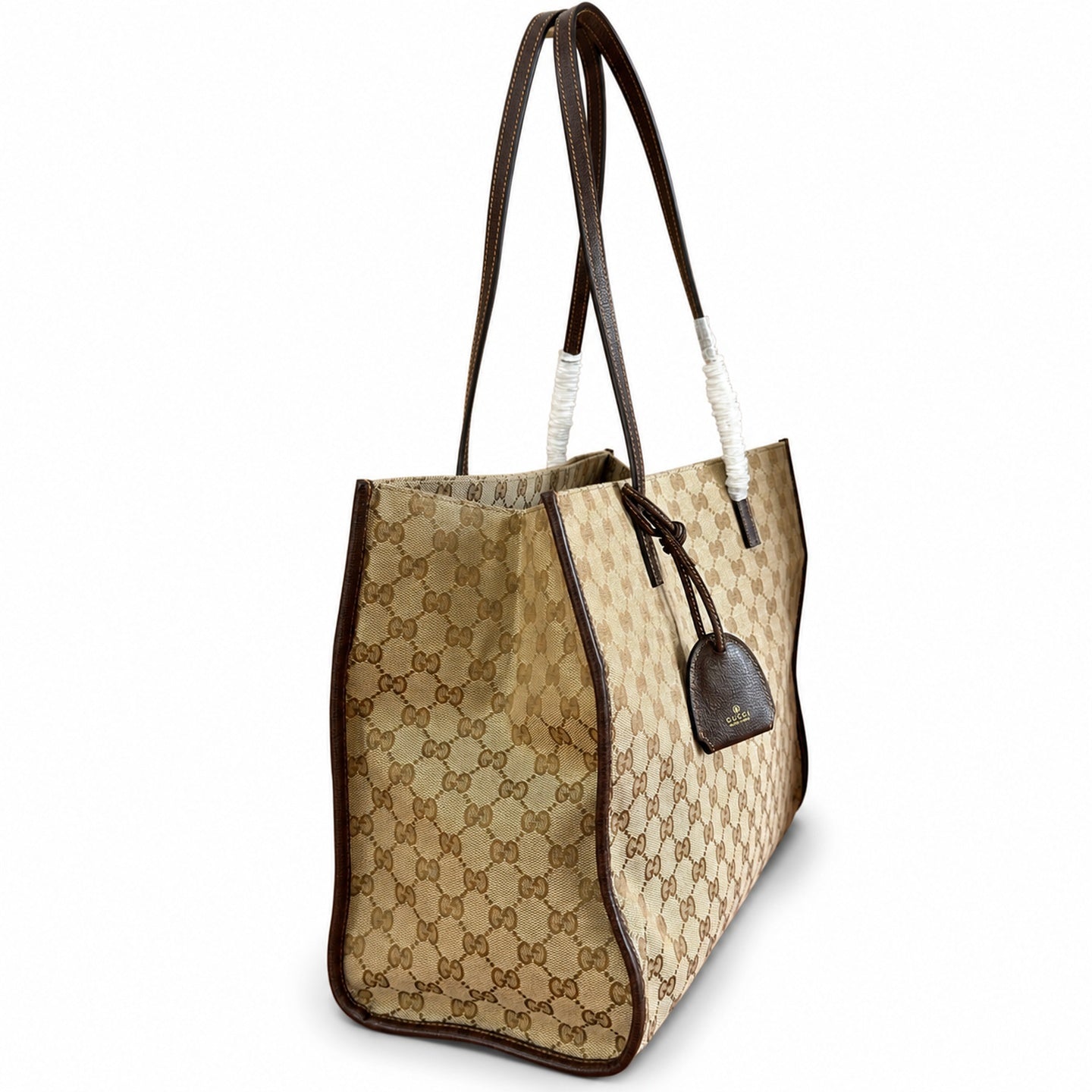 Gucci Canvas Leather Brown Gold Bag