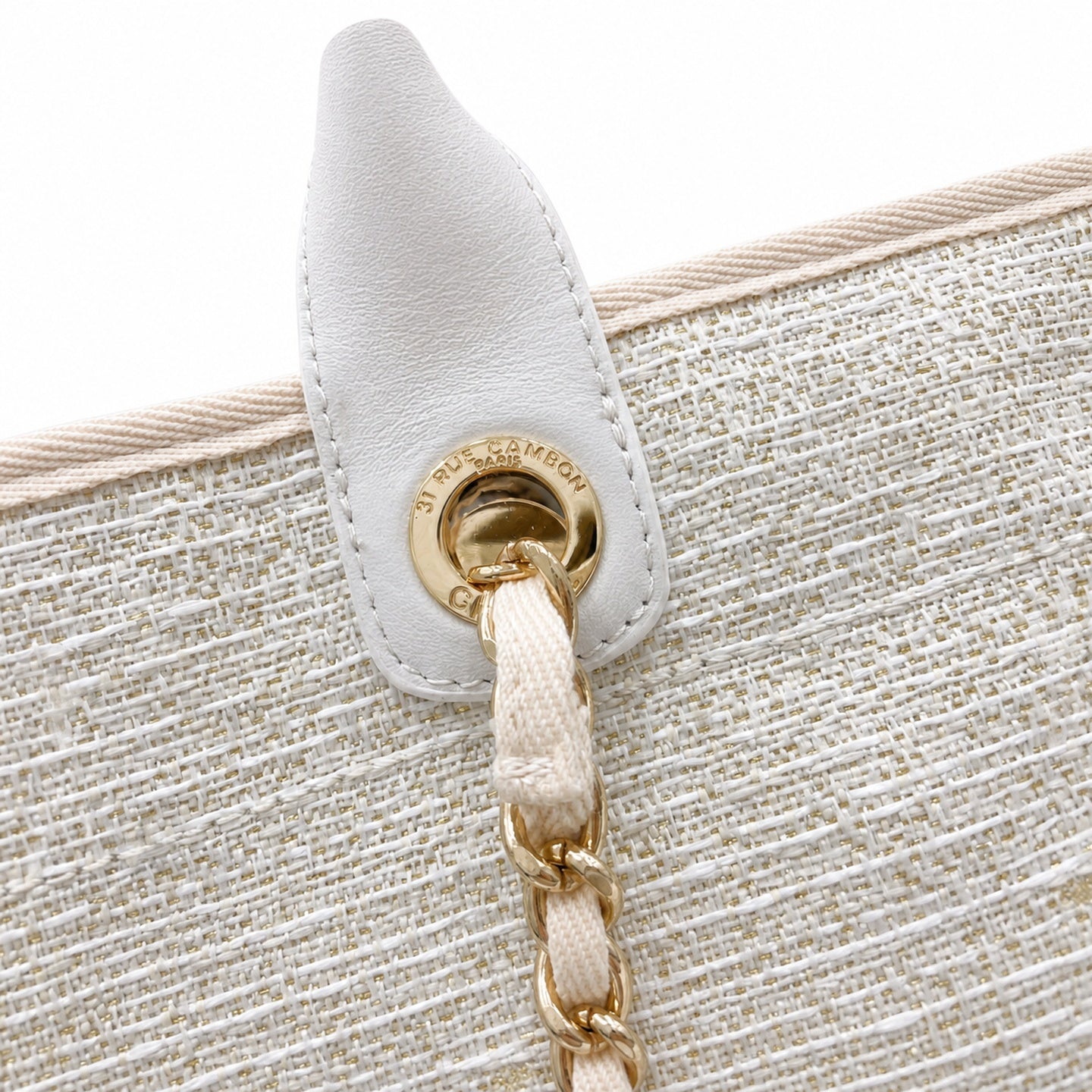Chanel Large Canvas White Shopping Bag