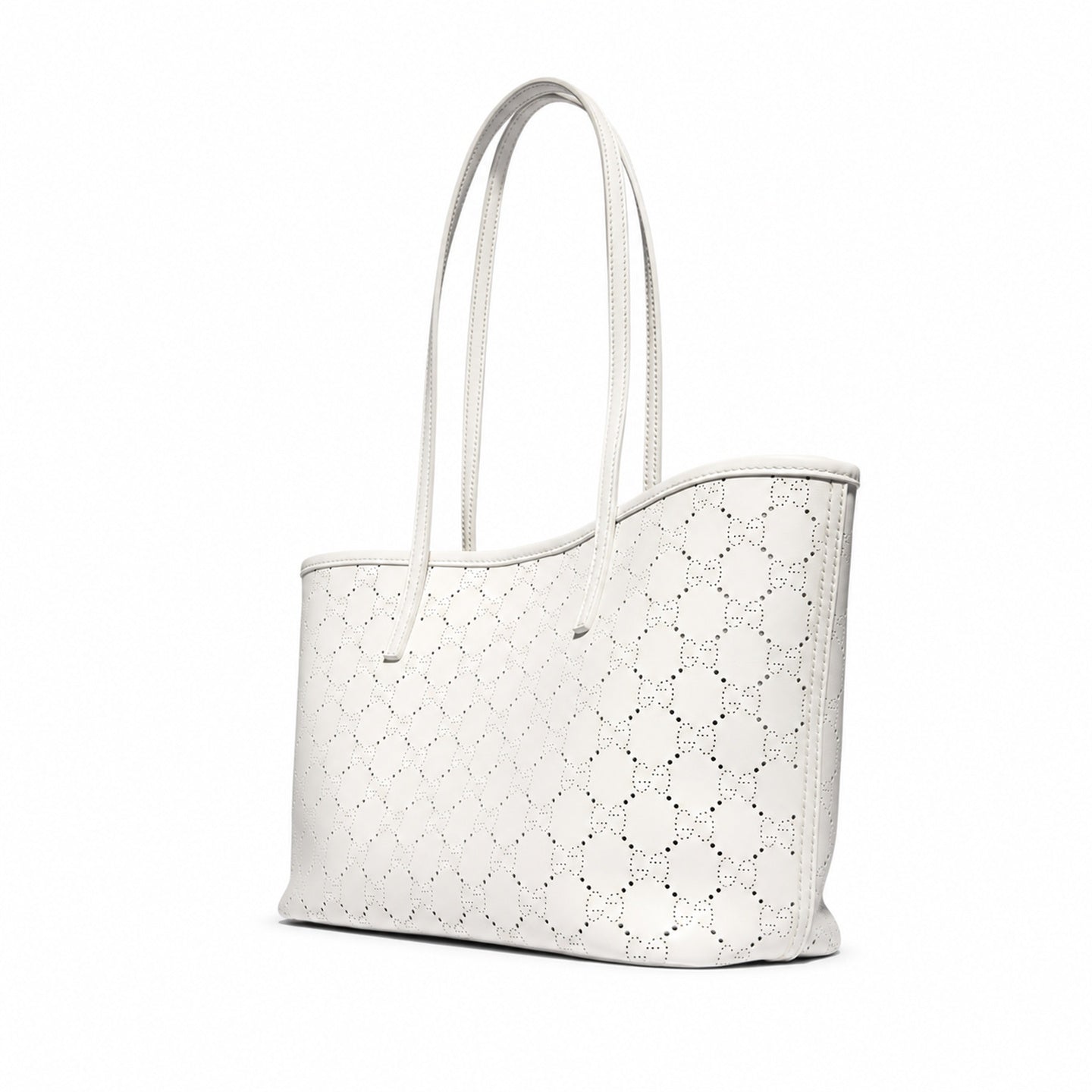 Gucci Suede Leather White Beige Tote Bag