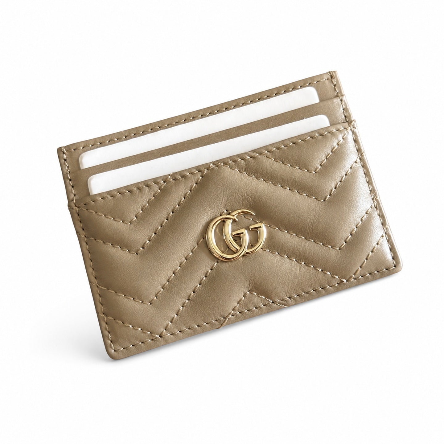 Gucci GG Marmont Small Quilted Matelasse Leather Beige Gold Handbag