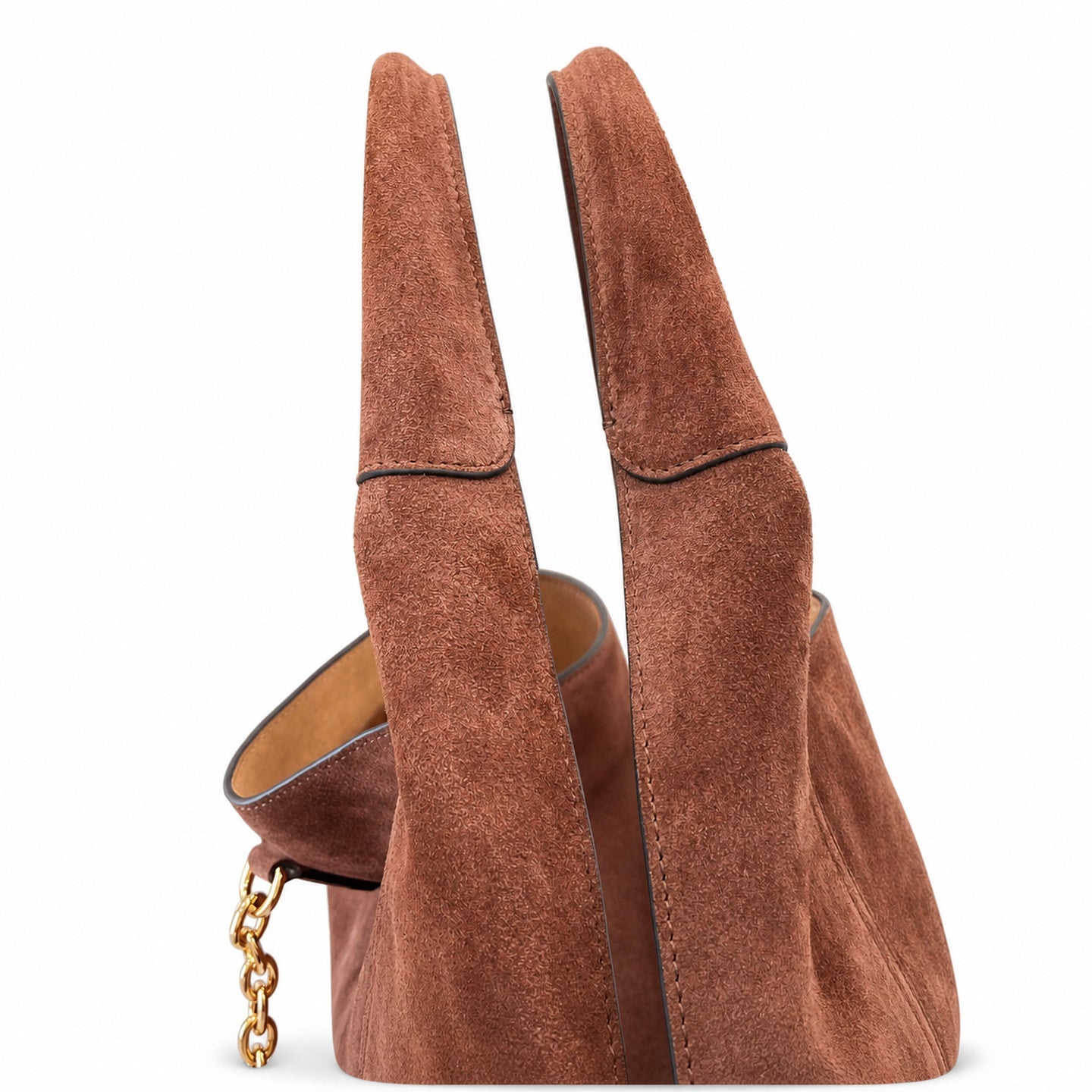 Gucci Horsebit Large Suede Leather Brown Gold Shoulder Bag