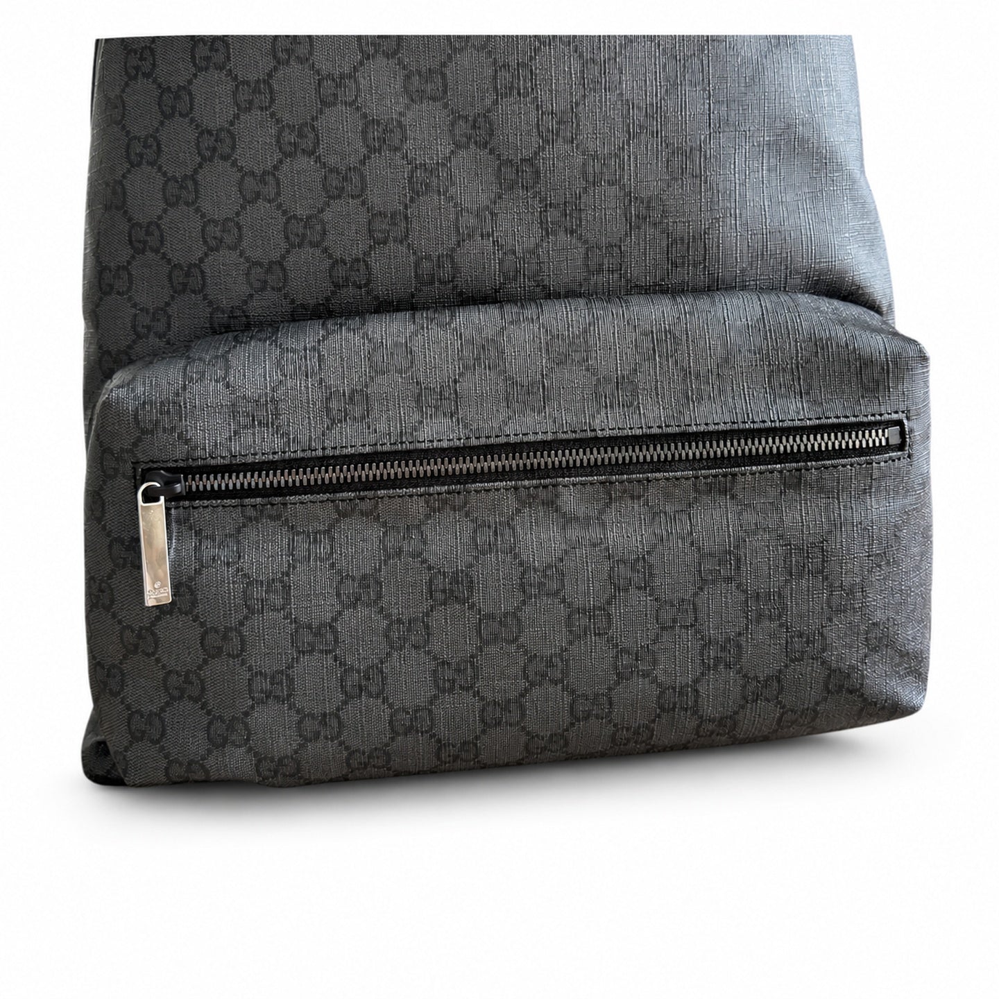 Gucci Quilted Canvas Leather Black Silver Bag