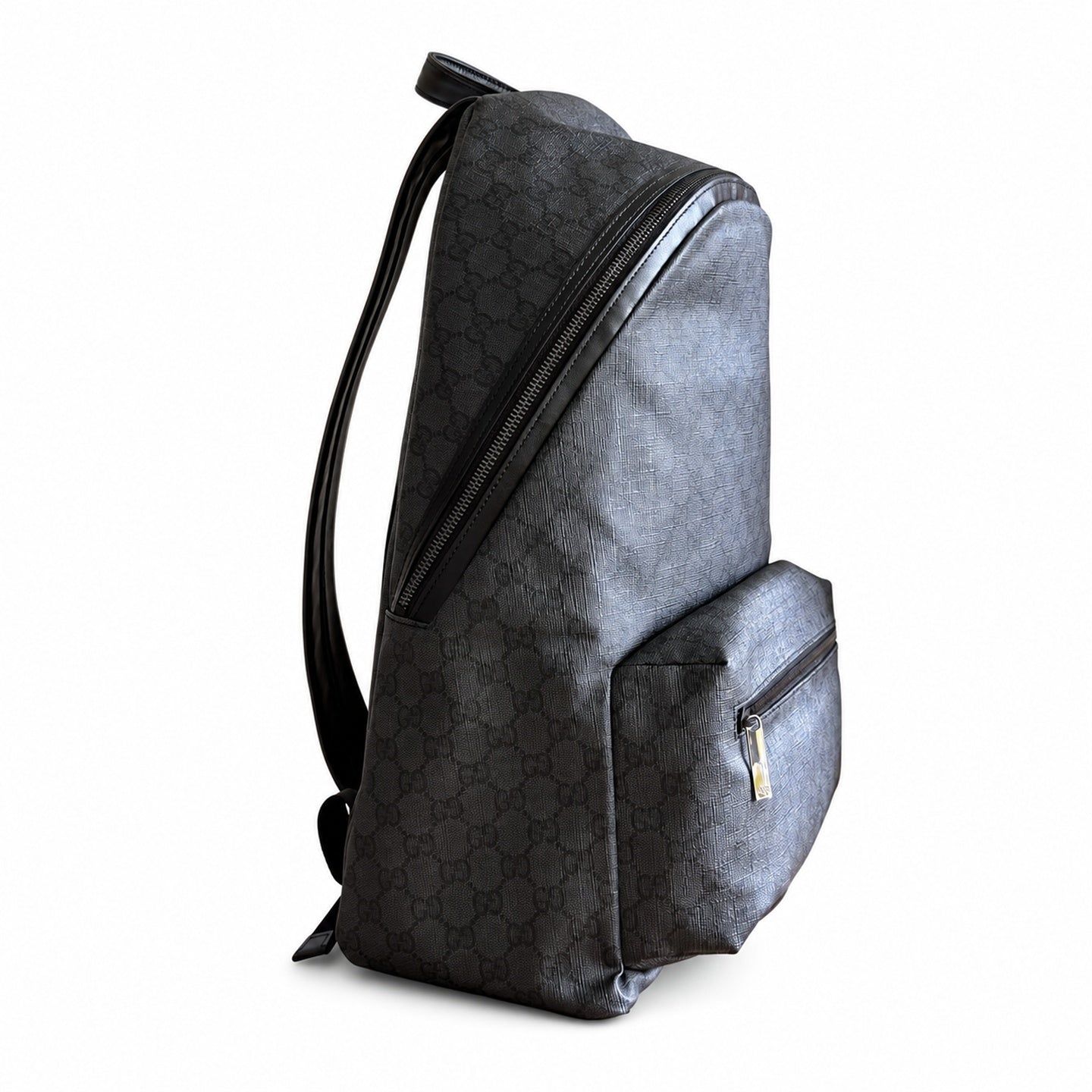 Gucci Quilted Canvas Leather Black Silver Bag