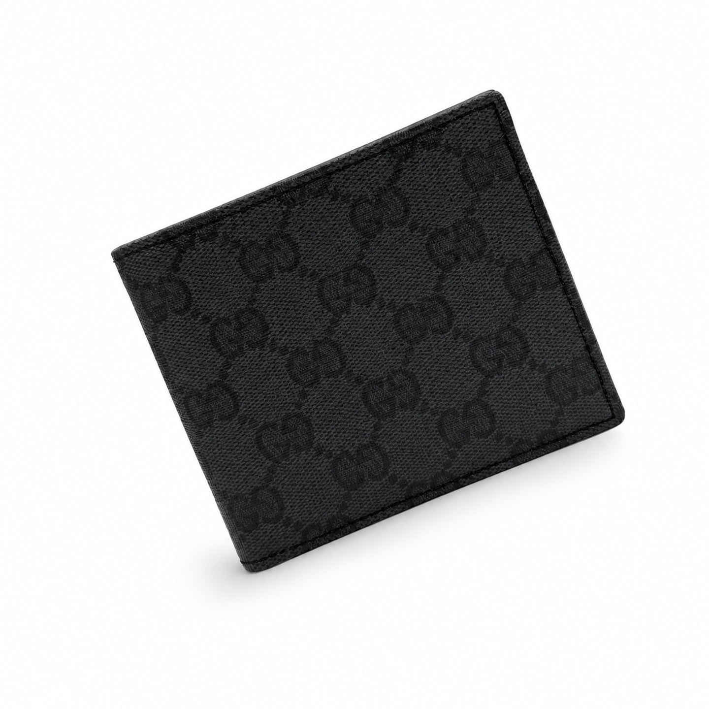 Gucci Canvas Leather Black Silver Wallet