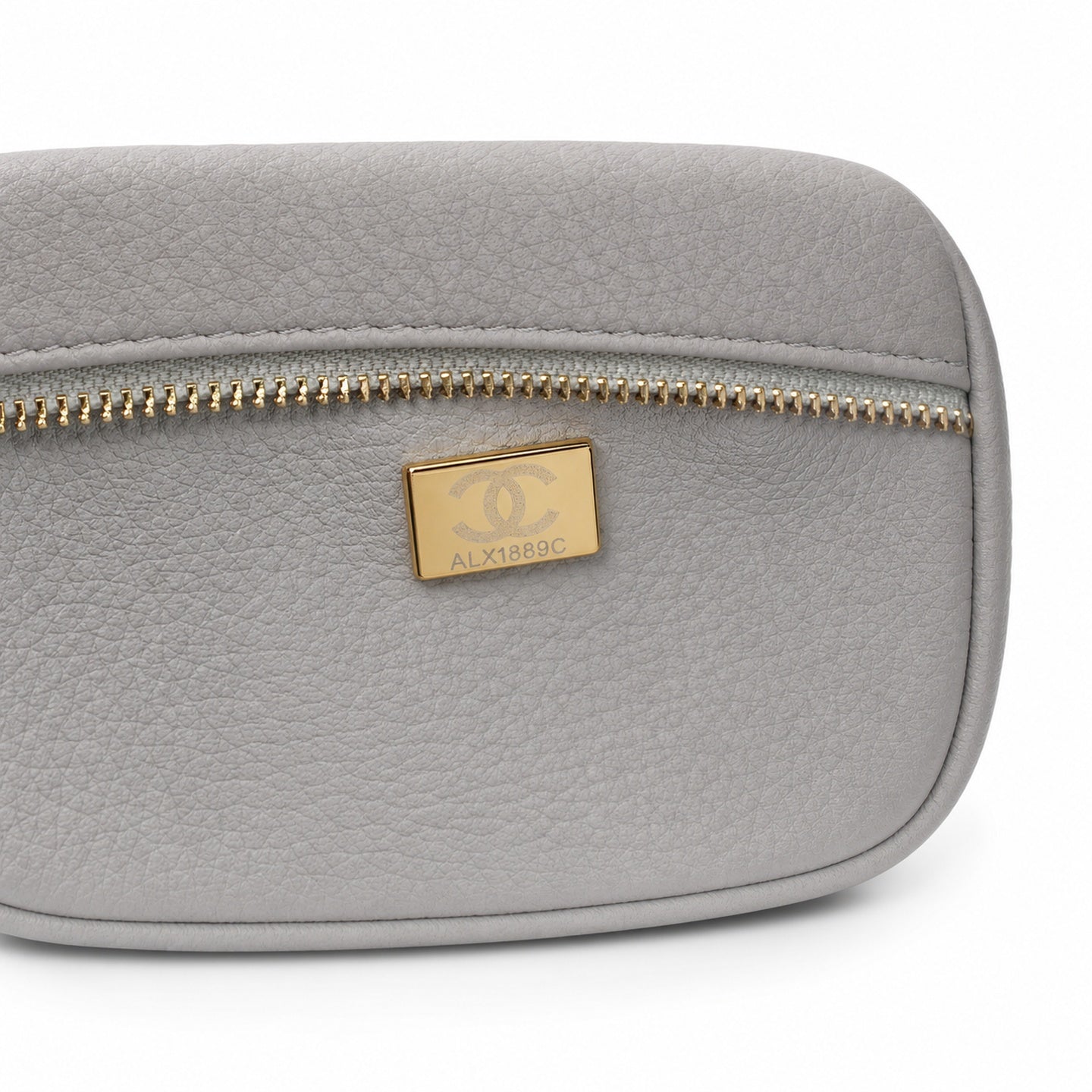Chanel Leather White Gray Blue Gold Bag