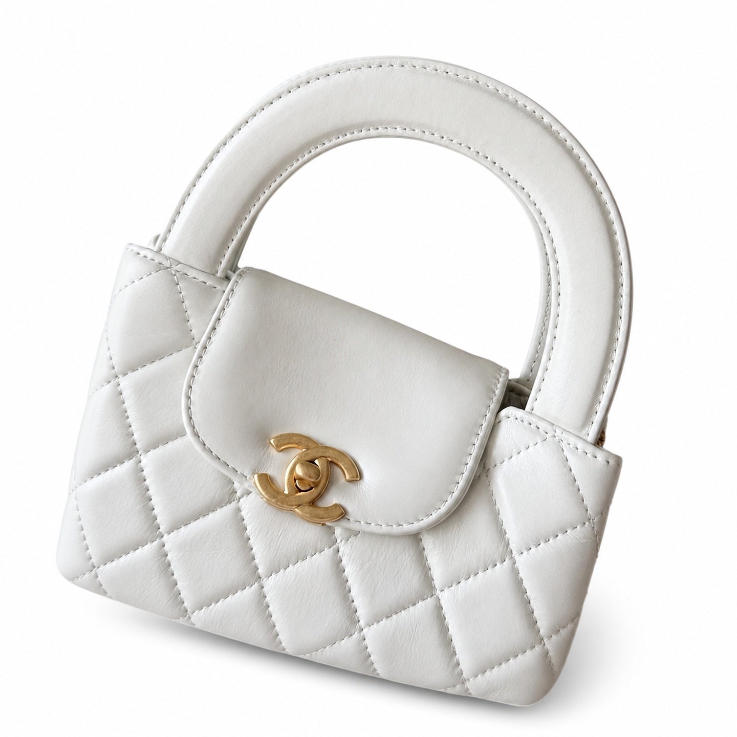 Chanel Kelly Leather White Bag