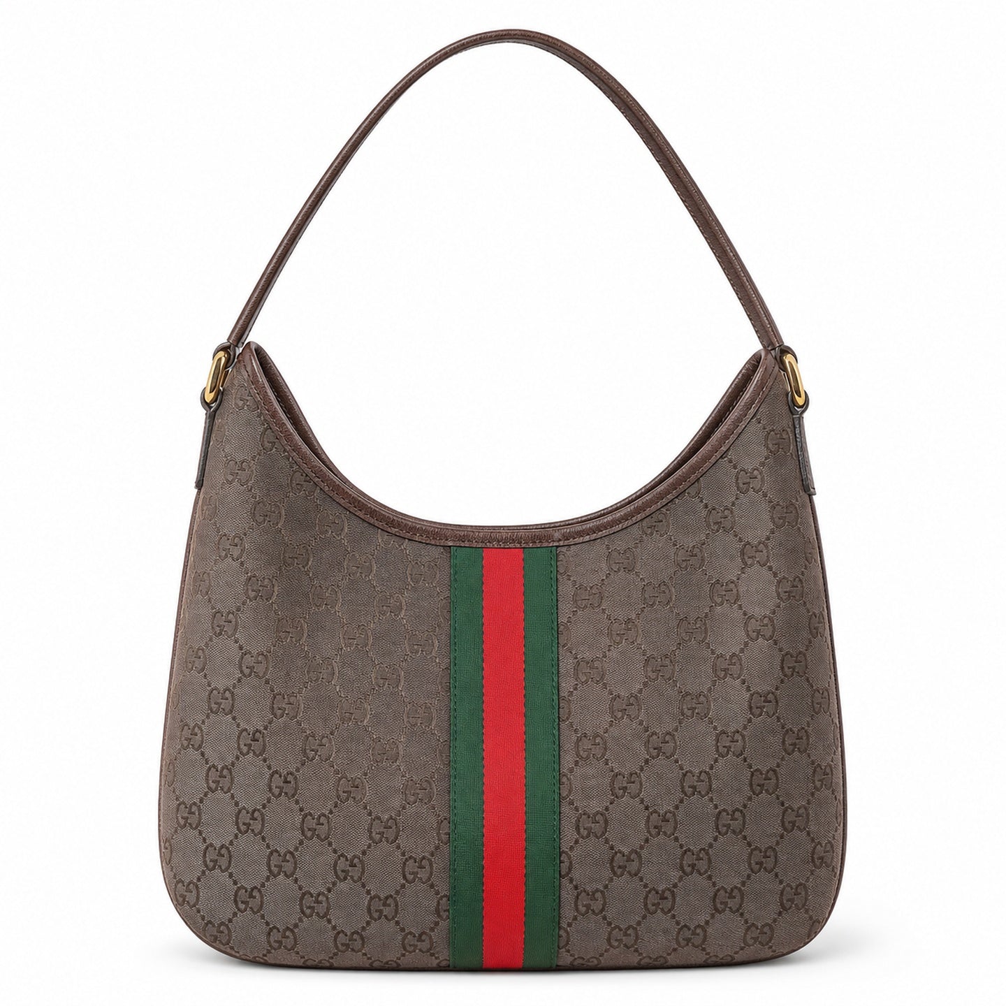Gucci Giglio Large Cotton Canvas White Brown Red Green Tote Bag
