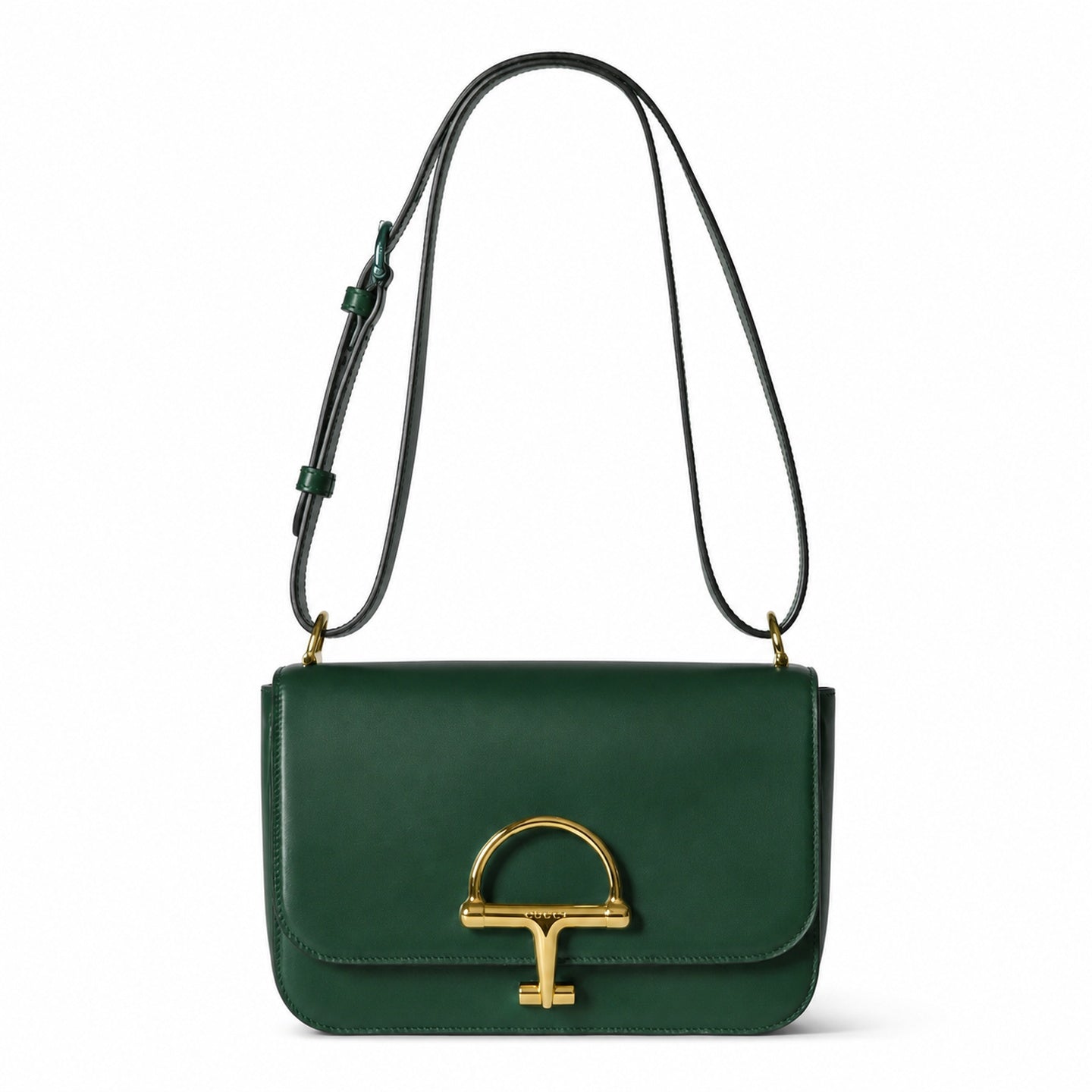 Gucci Horsebit Small Leather Green Gold Shoulder Bag