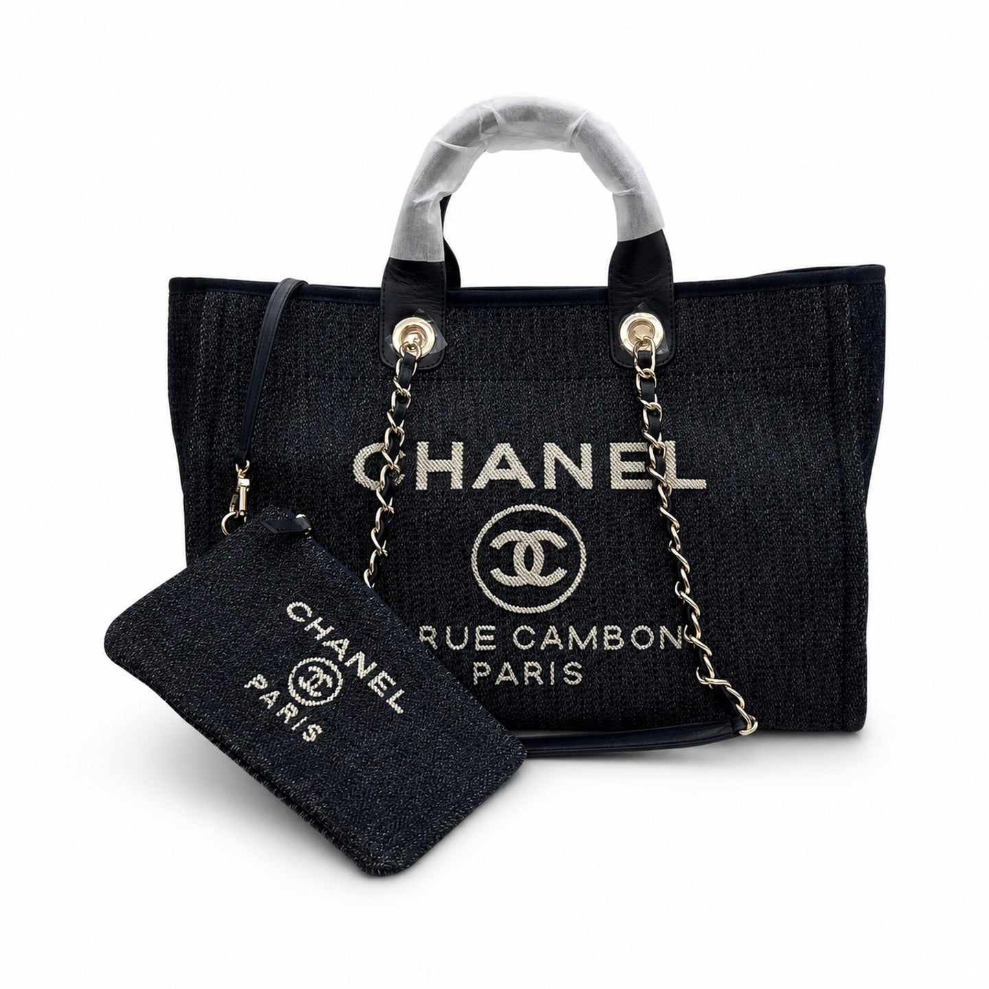 Chanel Large Canvas Blue Shopping Bag