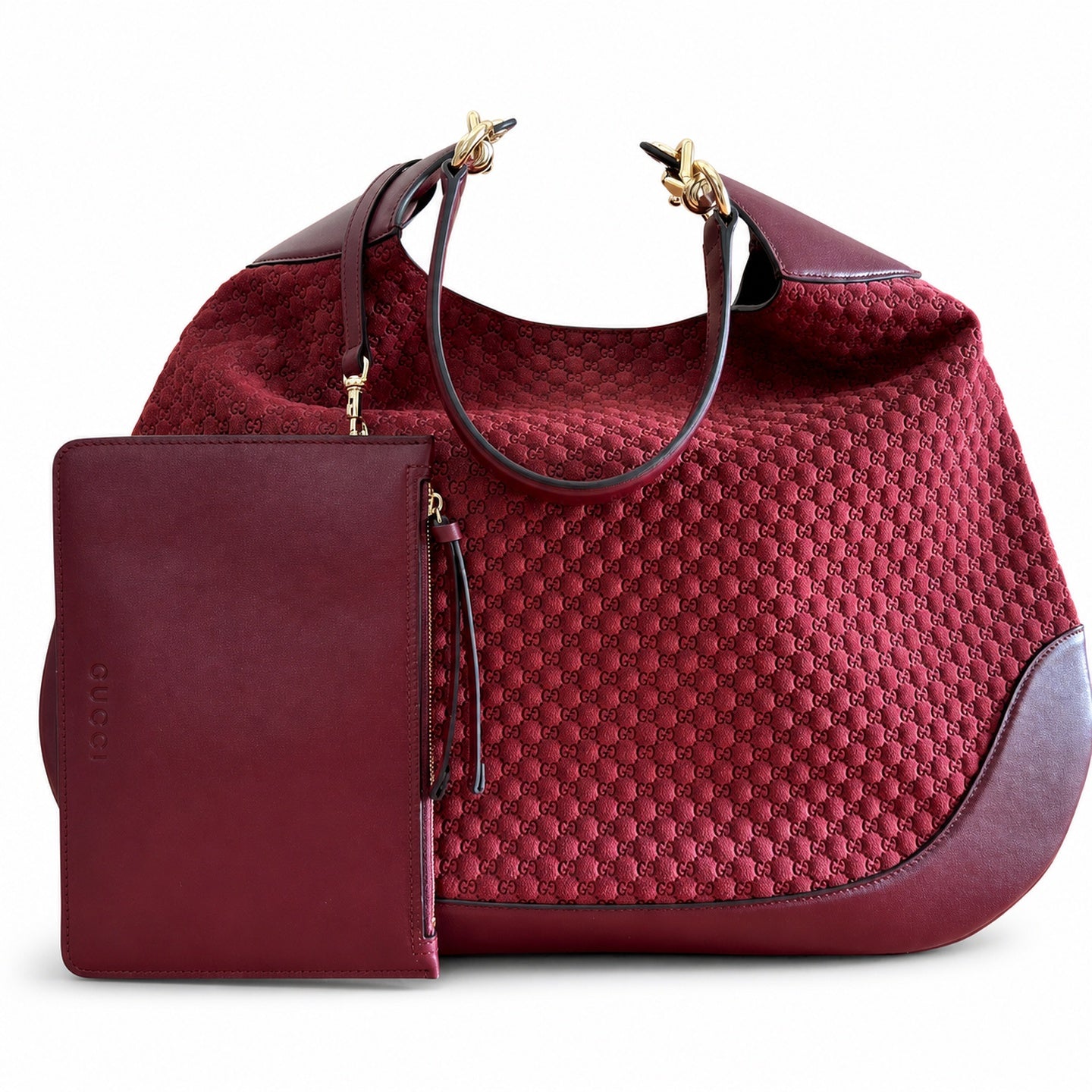 Gucci Medium Canvas Velvet Leather Green Bag