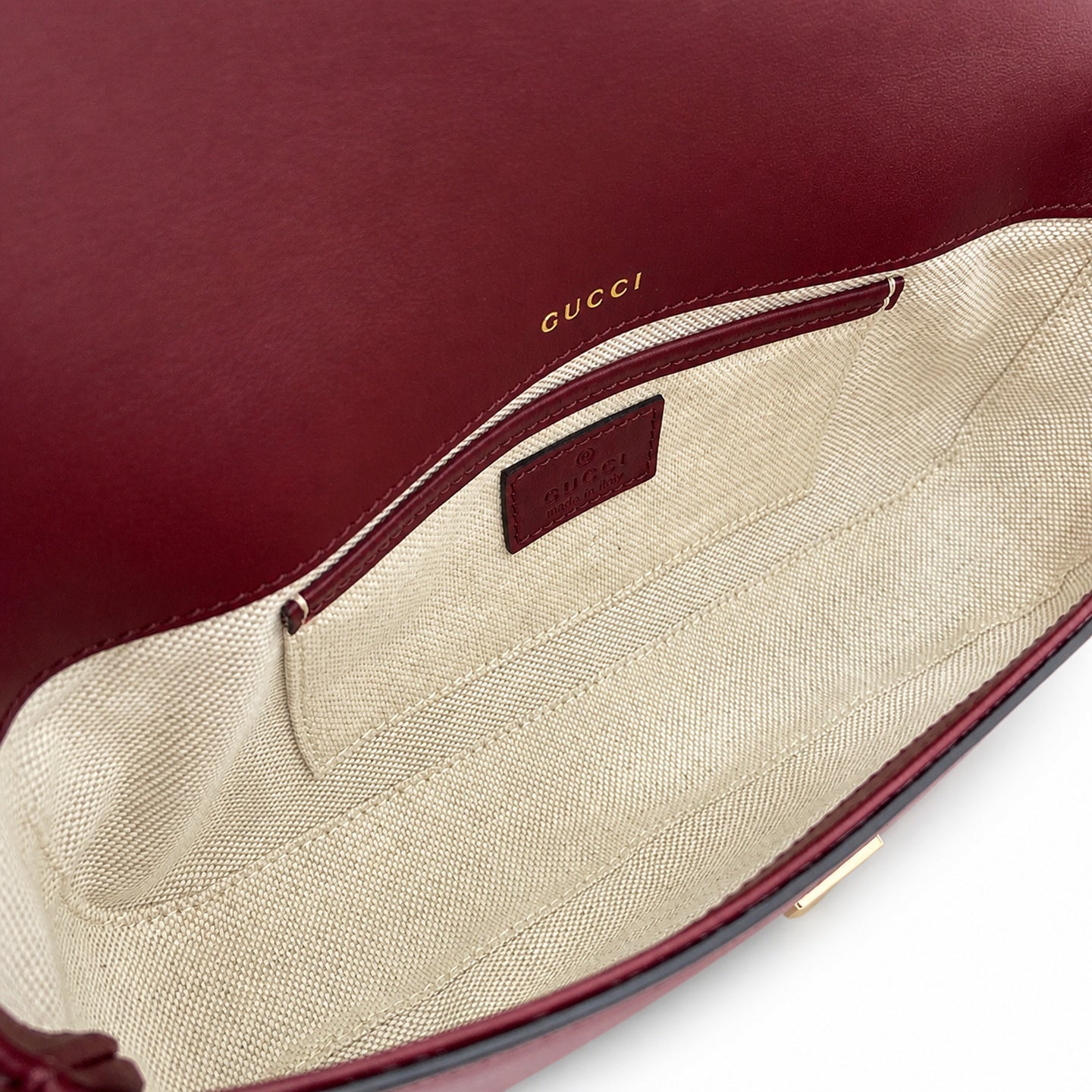 Gucci Horsebit 1955 Small Cotton Canvas Leather Beige Brown Gold Burgundy Handbag