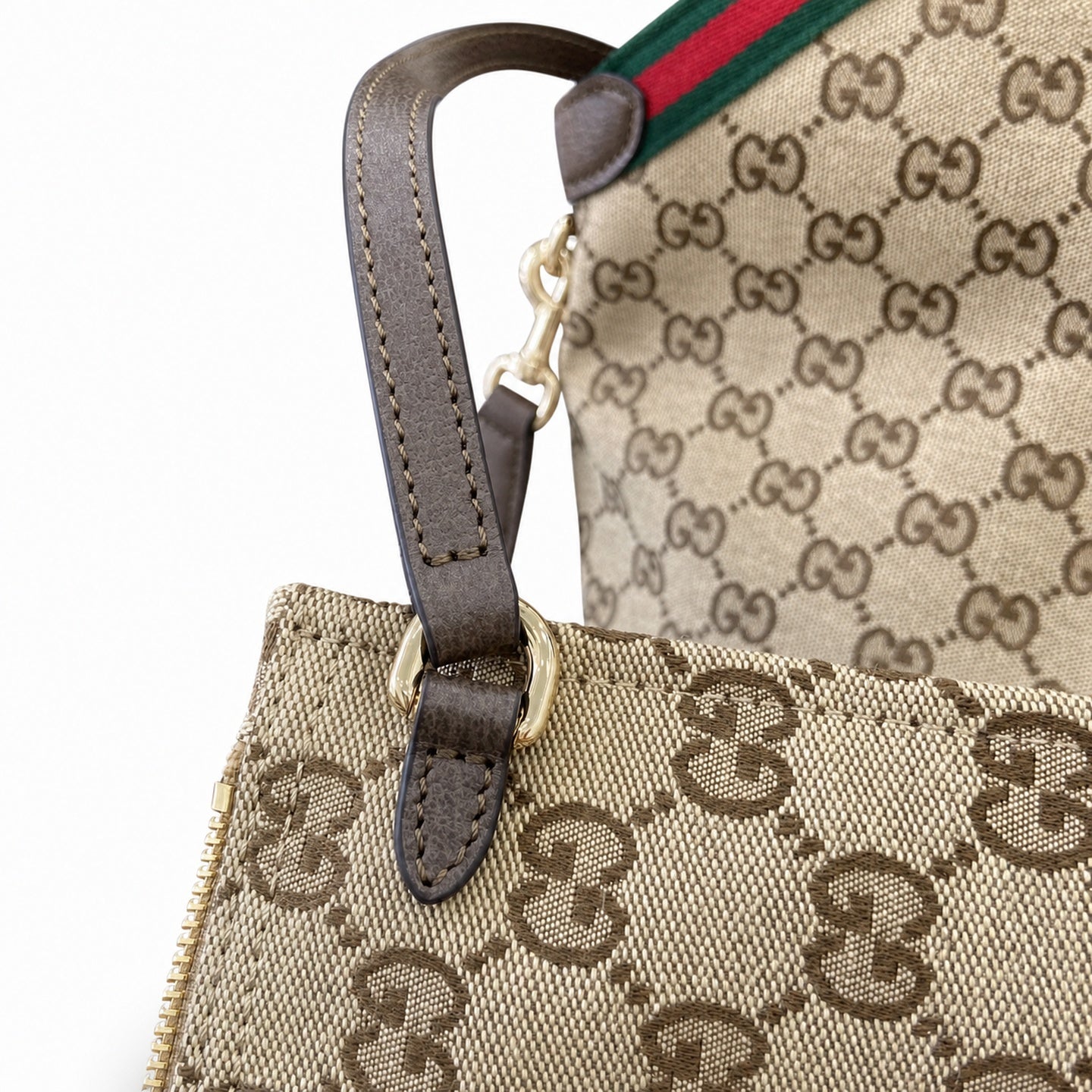 Gucci Giglio Cotton Canvas White Brown Red Green Tote Bag