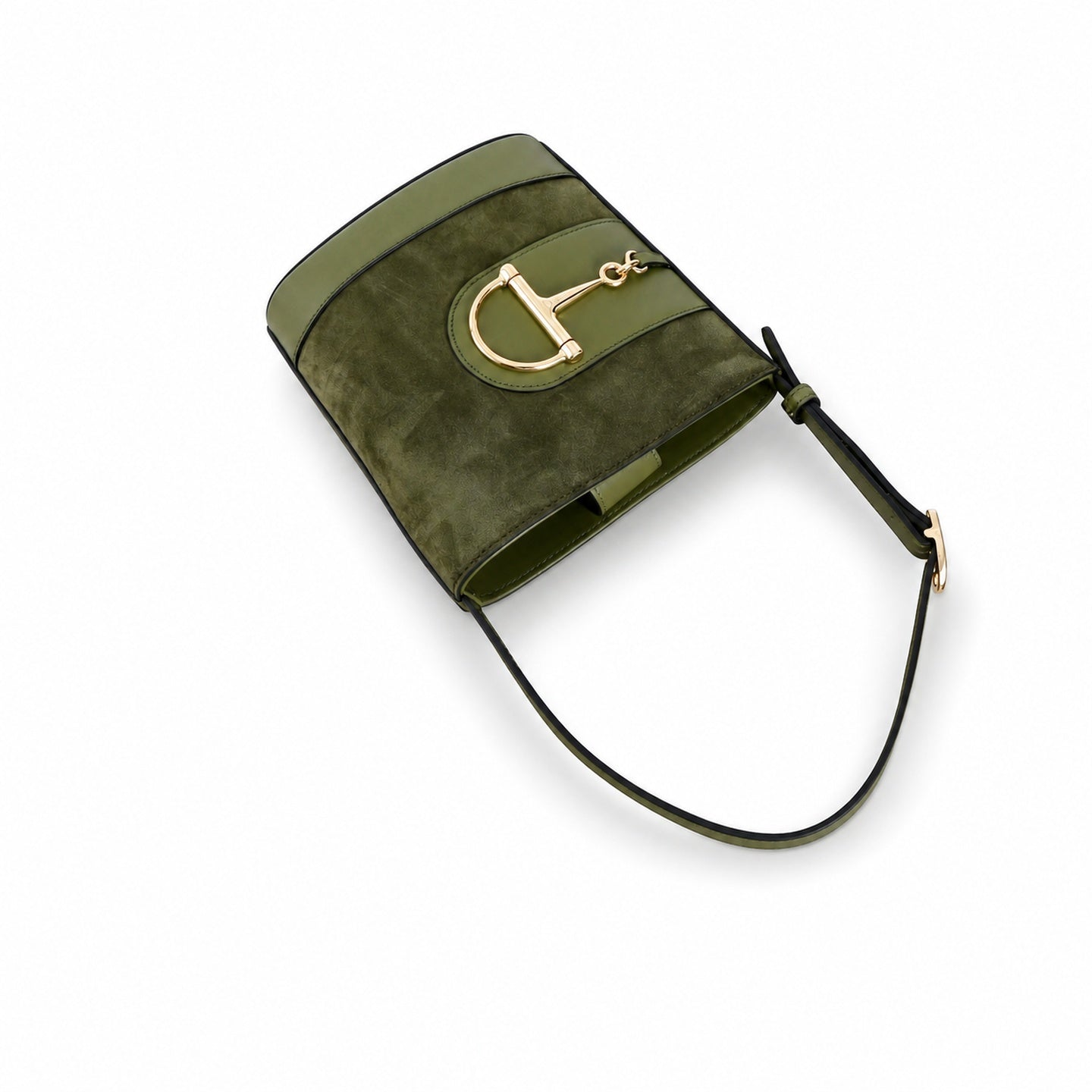 Gucci 73 Leather Green Bucket Bag