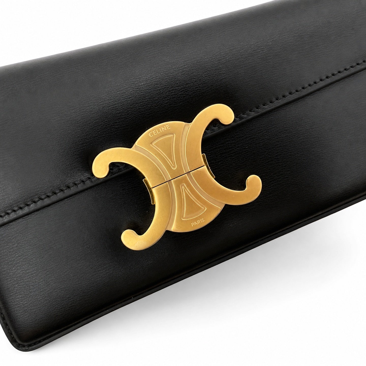 Celine Triomphe Leather Black White Pink Shoulder Bag