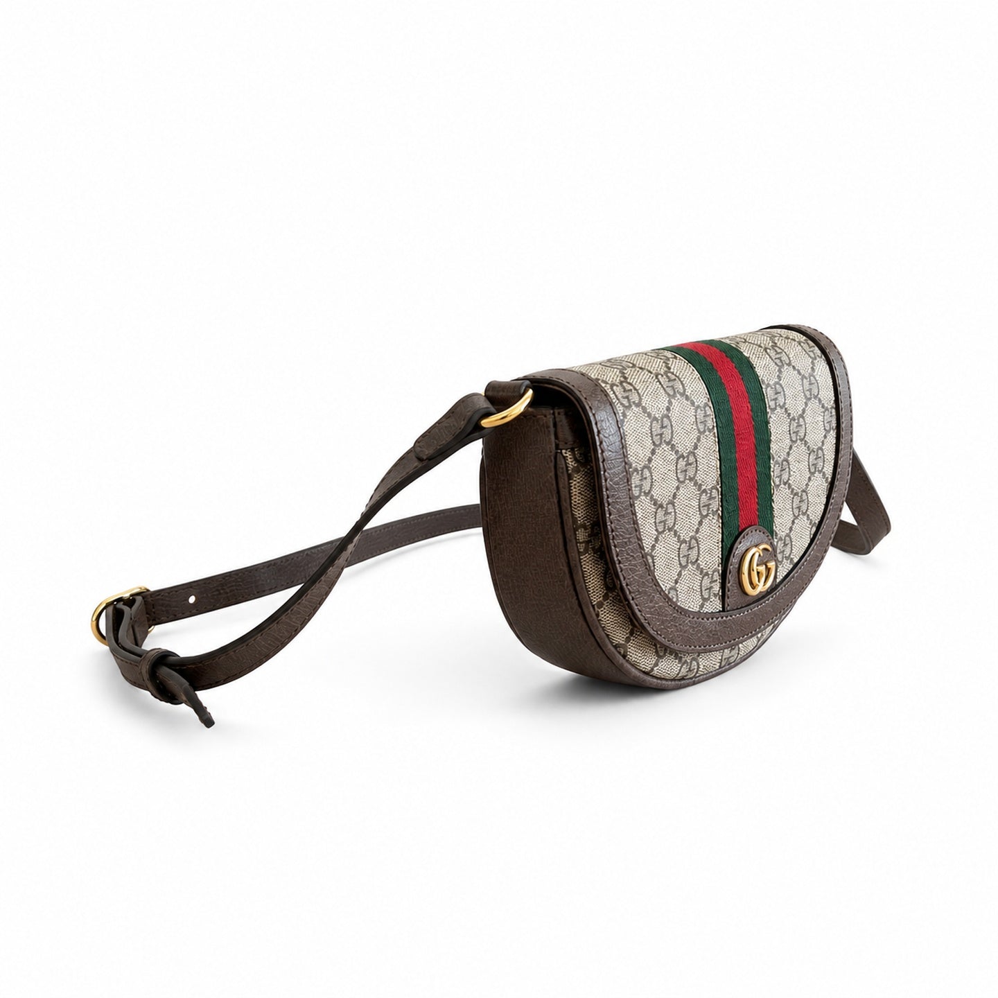 Gucci Ophidia Supreme Mini Suede Canvas Leather Beige Brown Red Green Gold Shoulder Bag