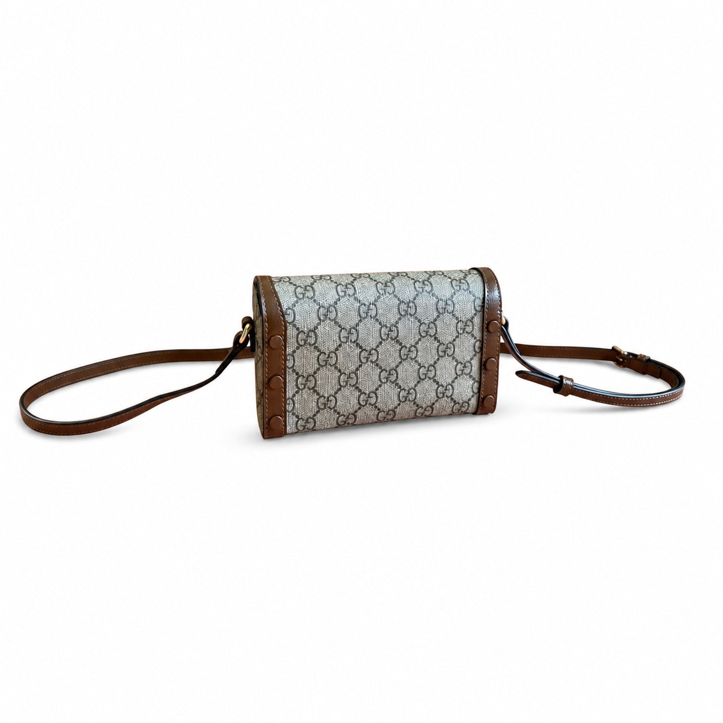 Gucci Horsebit 1955 Mini Cotton Canvas Leather Black Beige Brown Handbag