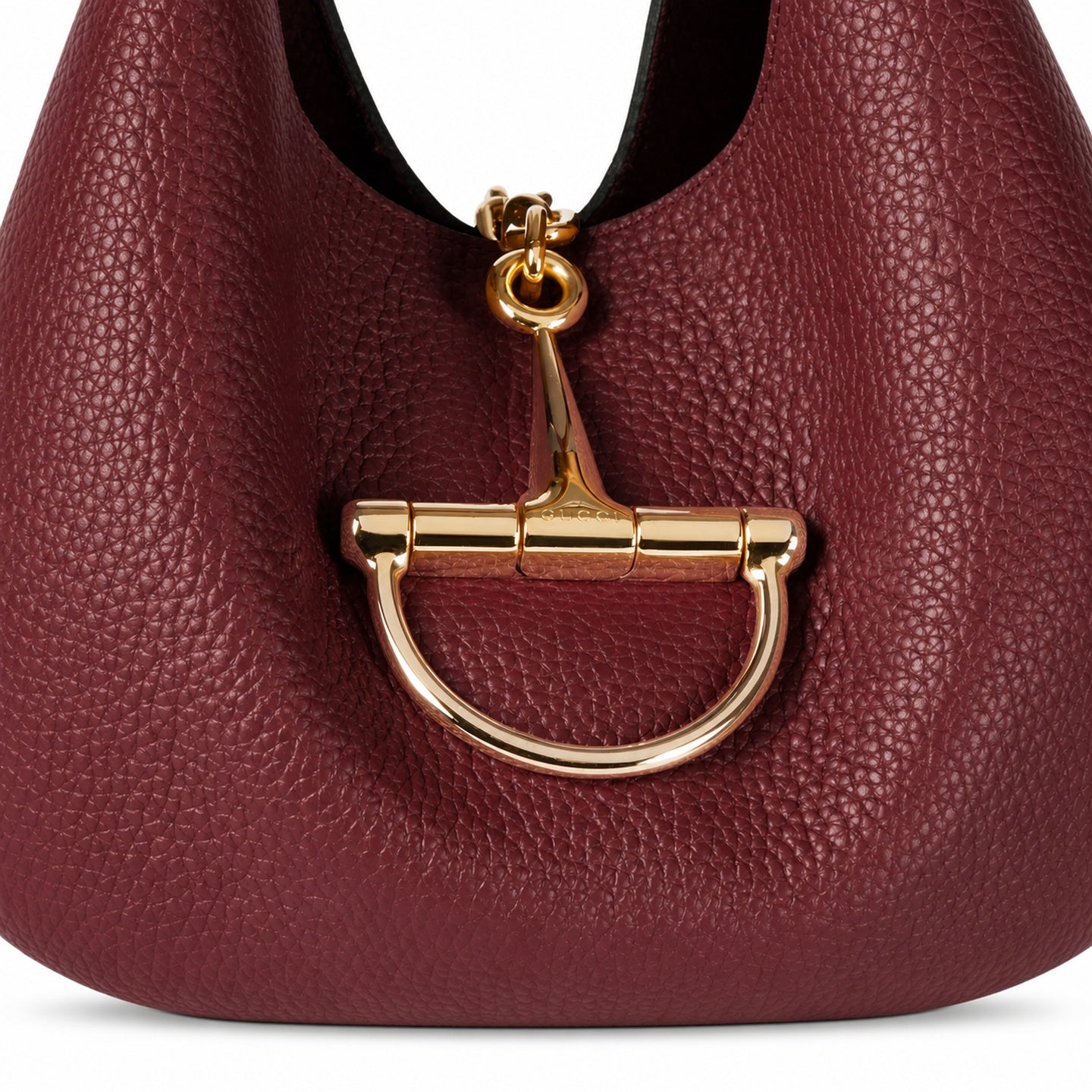 Gucci Horsebit Large Leather Brown Red Gold Bag