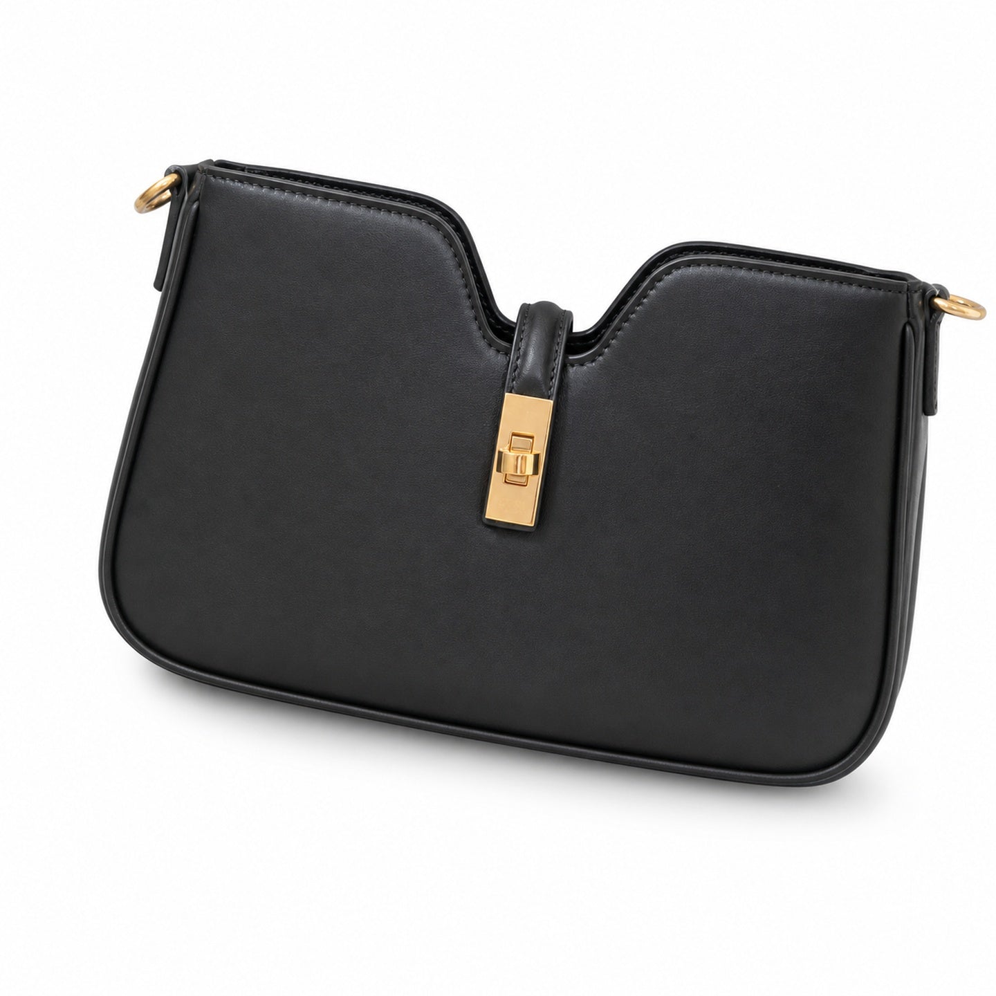 Celine Camille Leather Black Gold Handbag