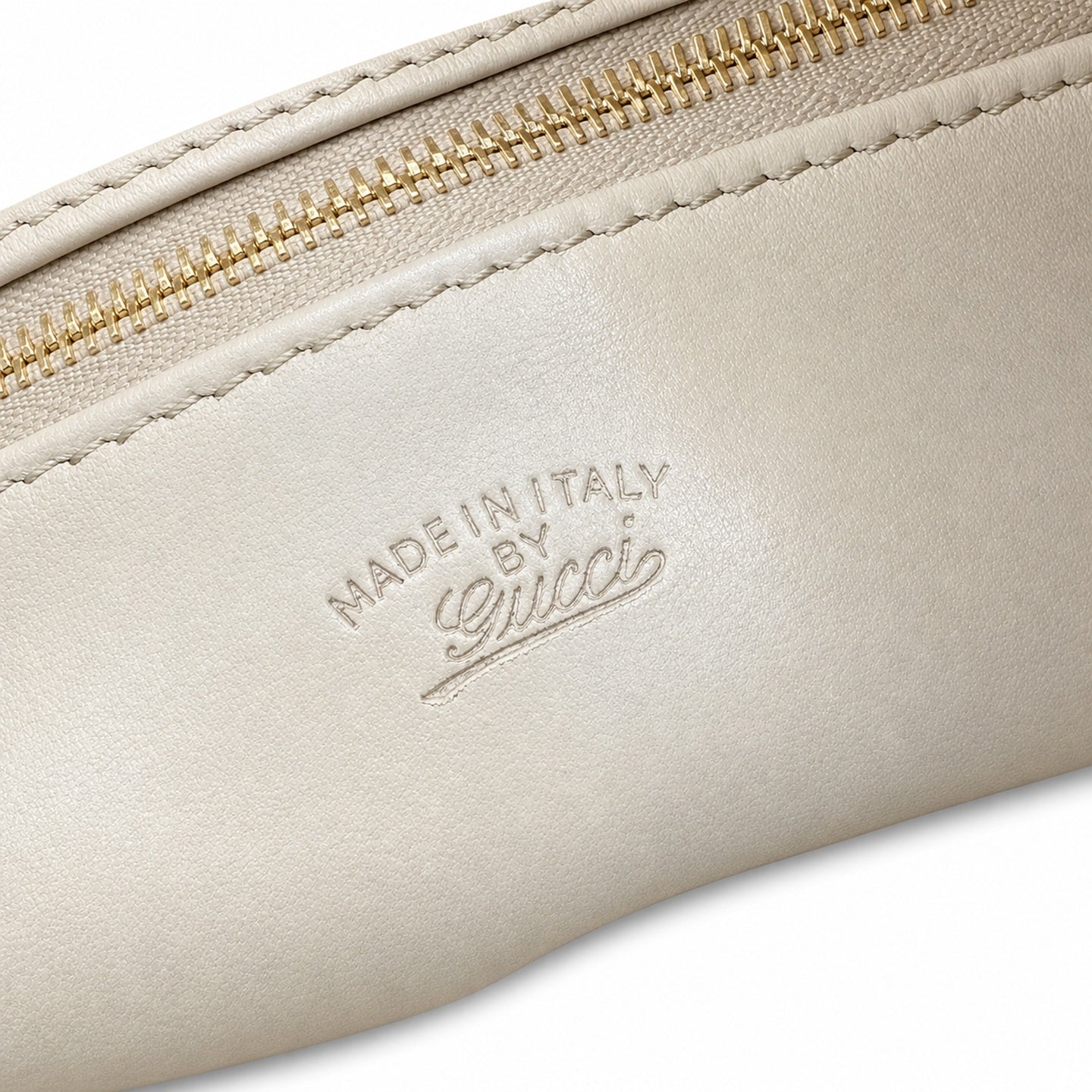 Gucci Leather White Beige Gold Handbag