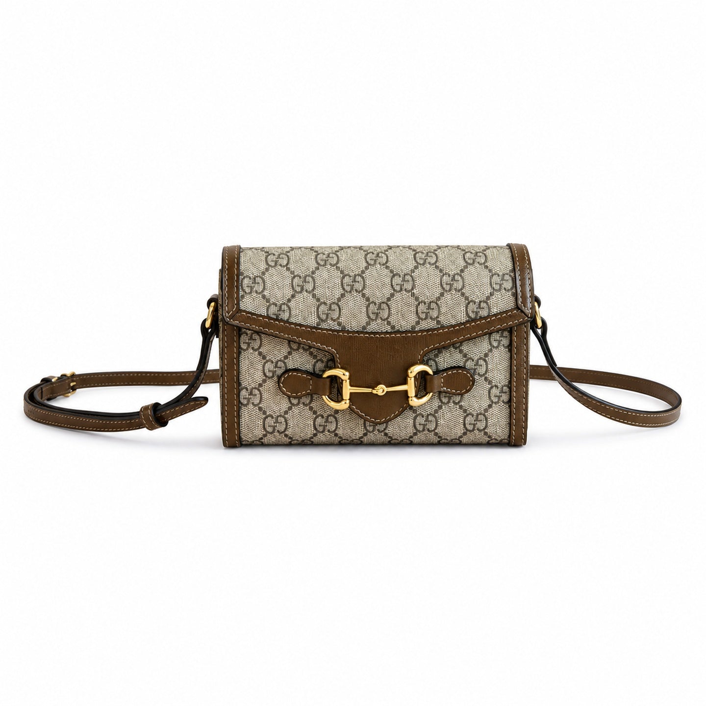Gucci Horsebit 1955 Mini Cotton Canvas Leather Black Beige Brown Handbag