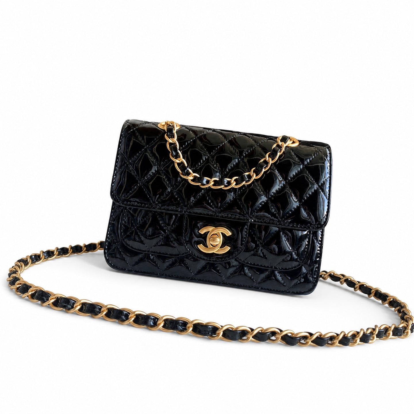 Chanel Mini Patent Leather Black Bag