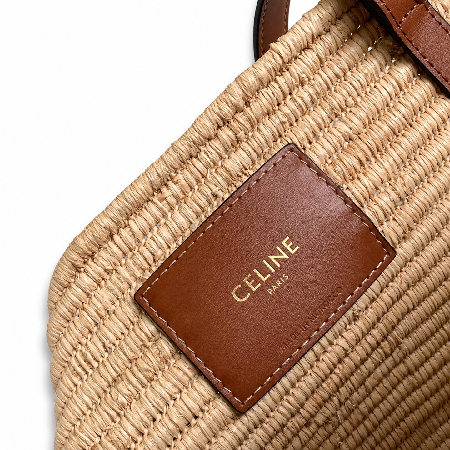 Celine Triomphe Medium Leather Beige Gold Bag