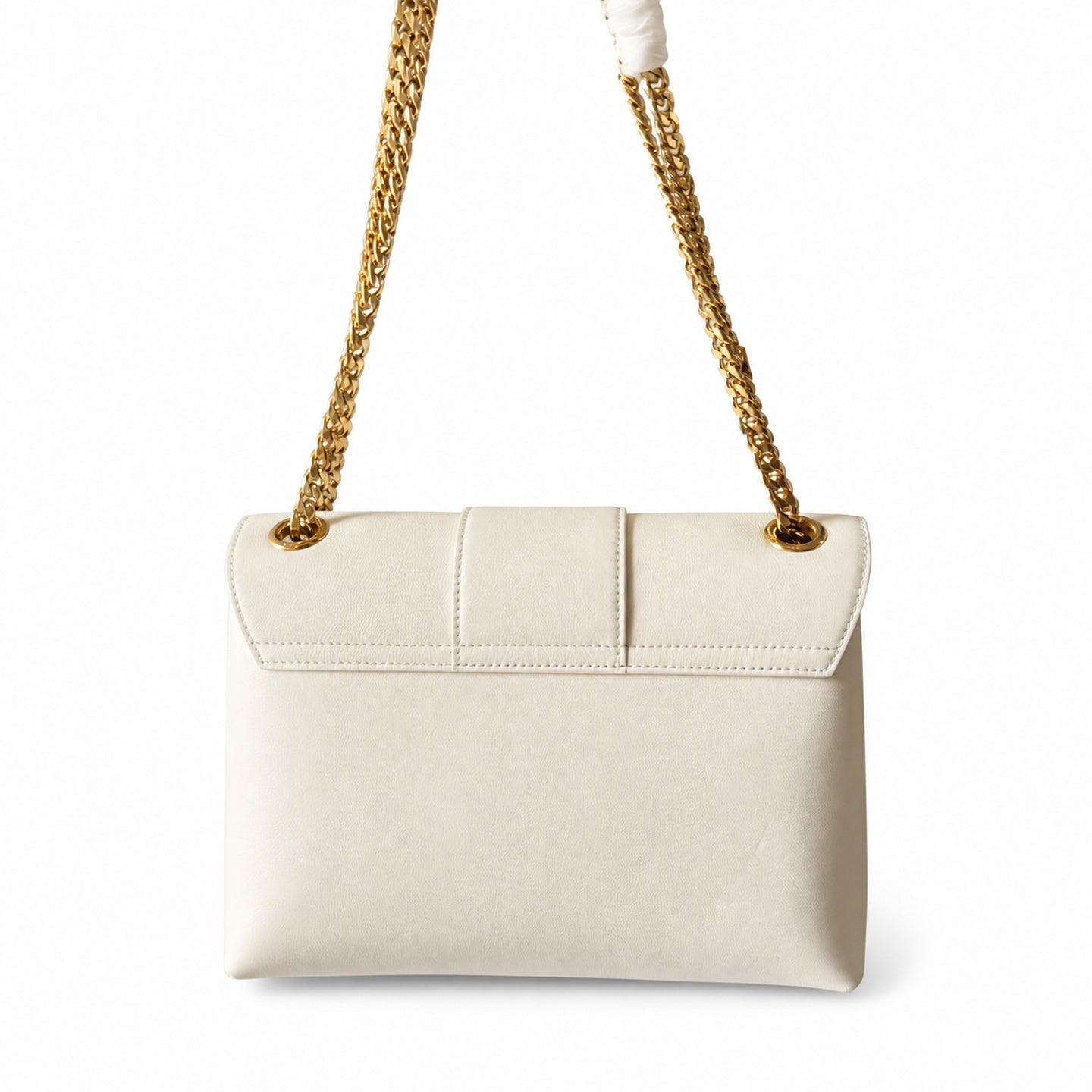 Celine Triomphe Medium Leather Silver Handbag