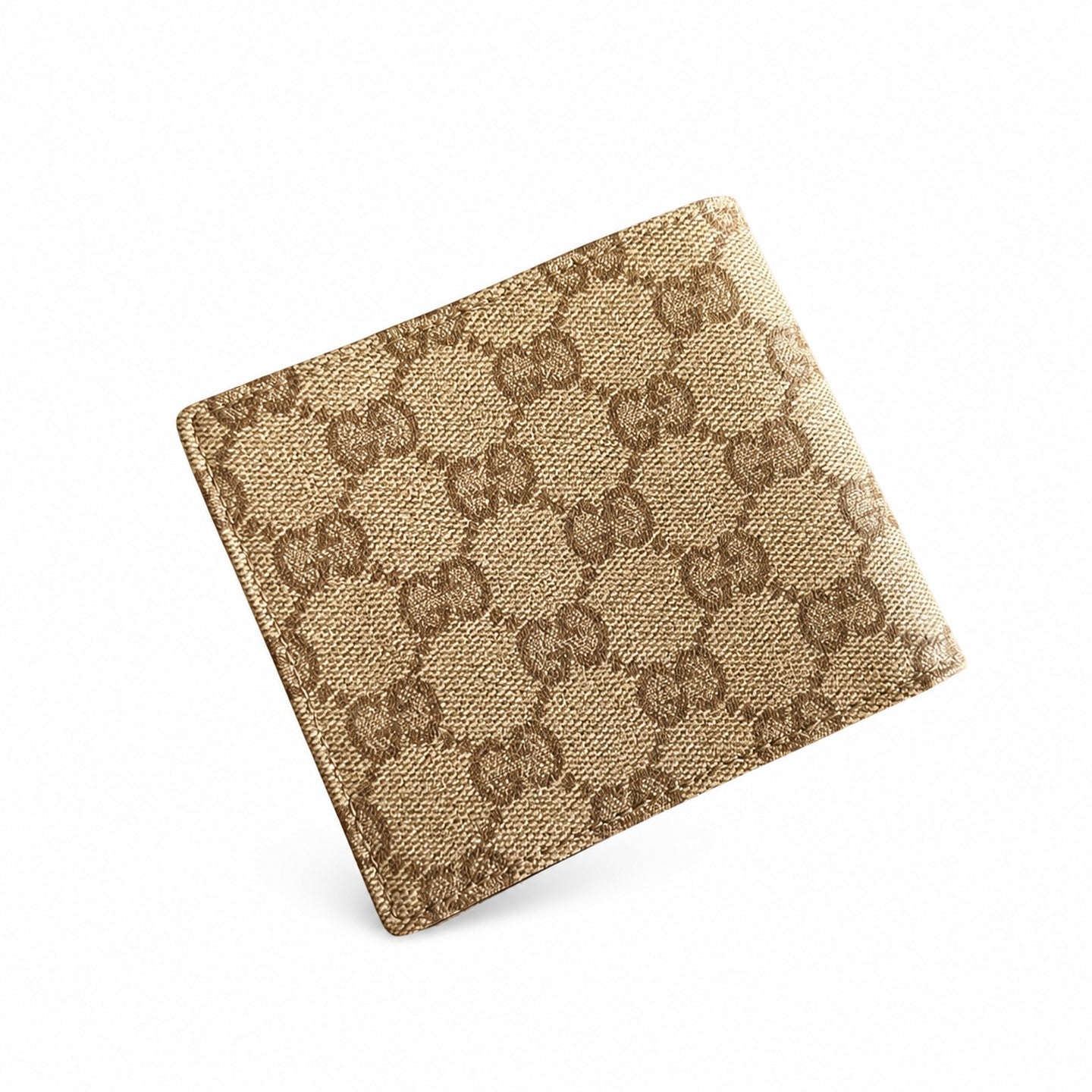 Gucci Canvas Leather Black Brown Silver Wallet