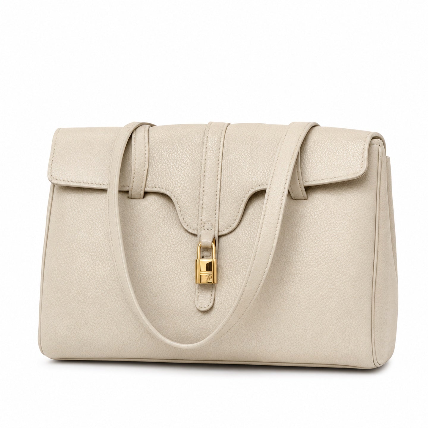 Celine Triomphe Mini White Gray Bucket Bag