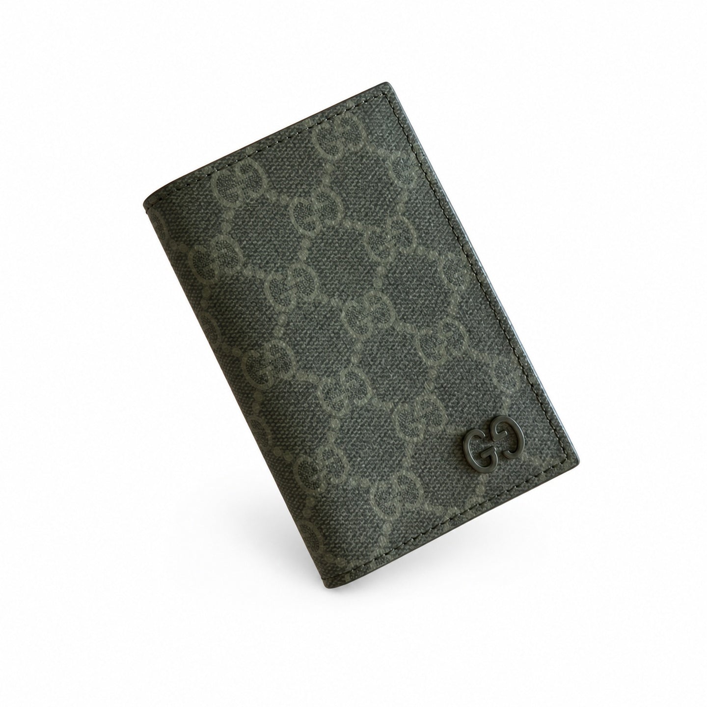 Gucci Supreme Canvas Leather Black Beige Green Card Holder