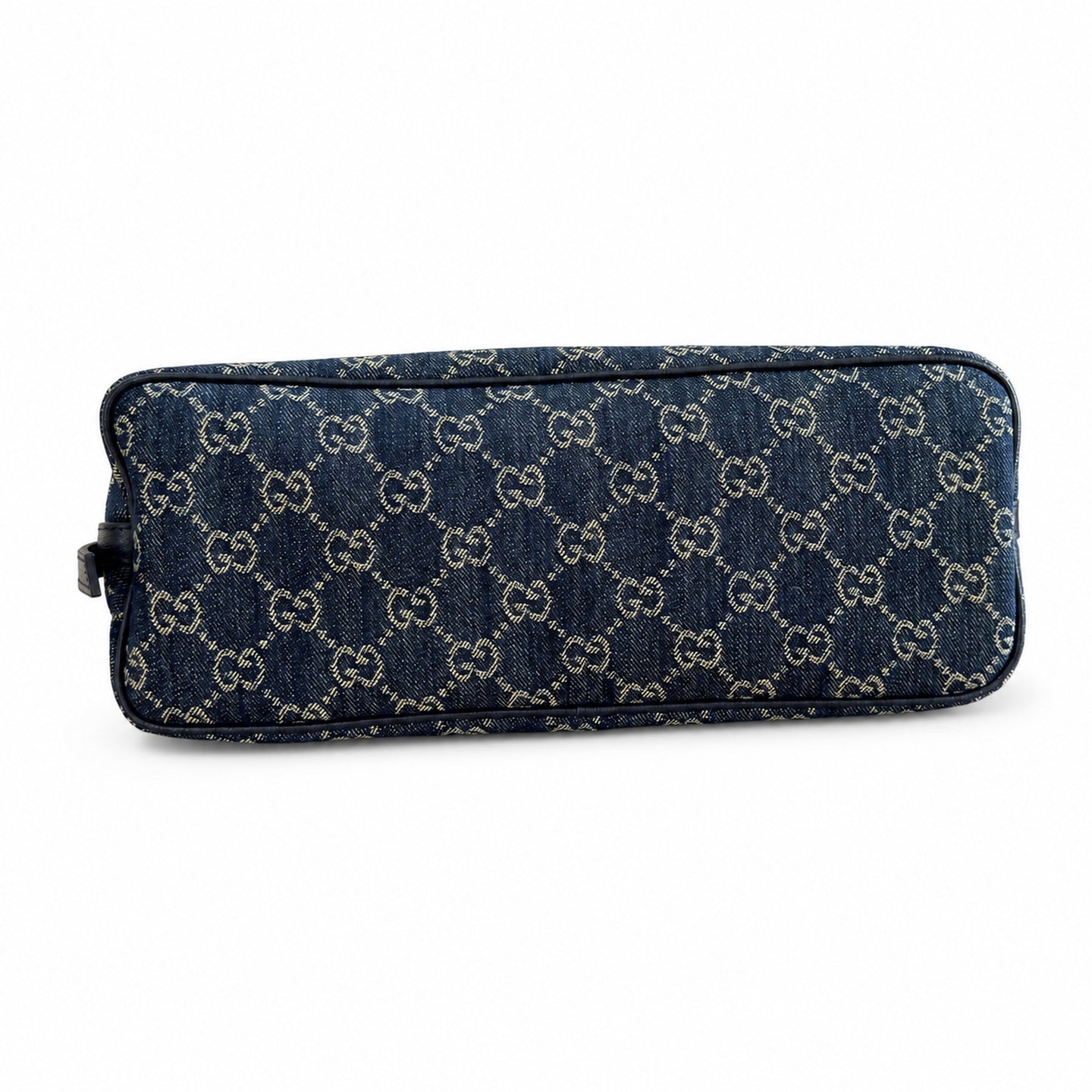 Gucci Denim Nylon Leather Blue Shoulder Bag