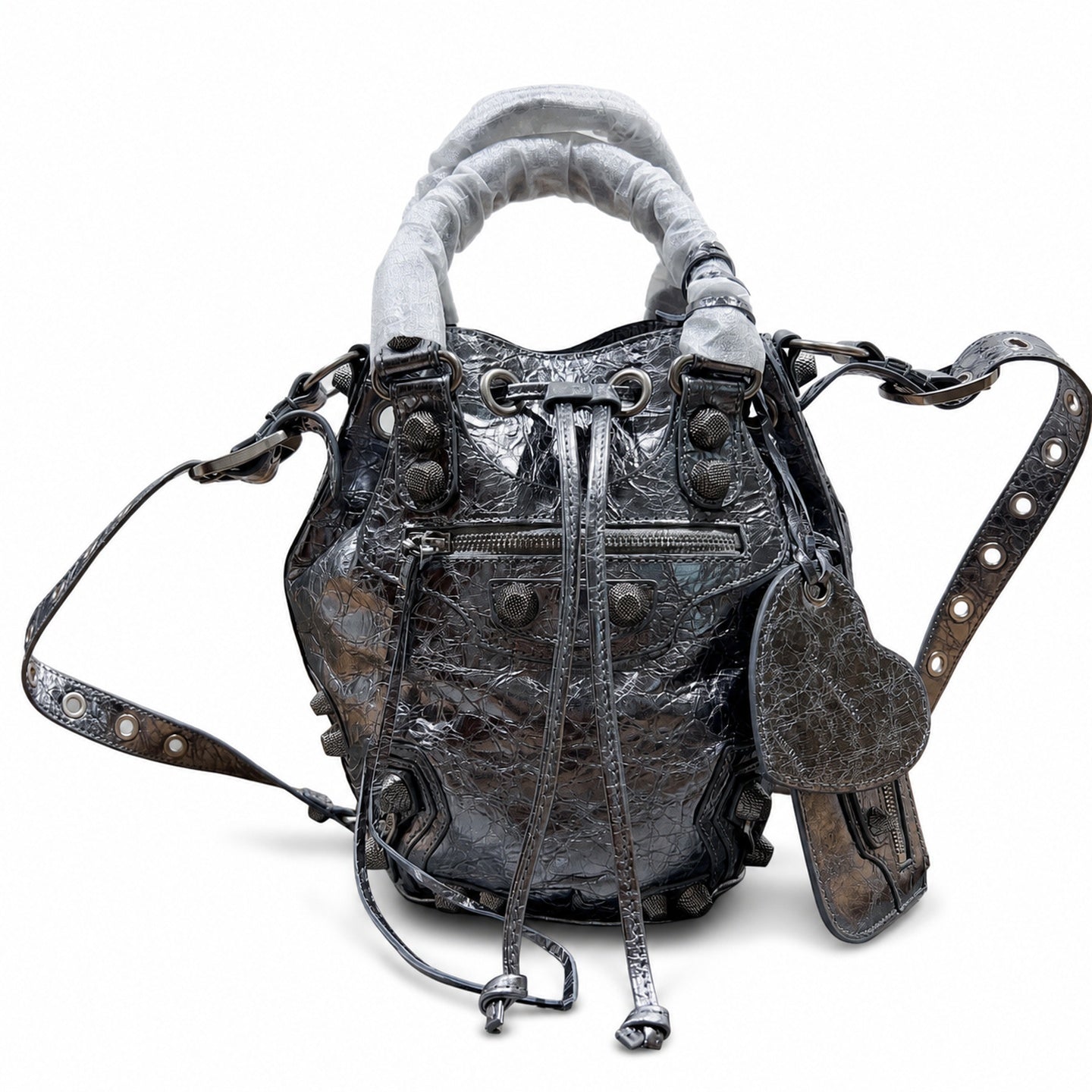 Balenciaga Large Leather Silver Bag