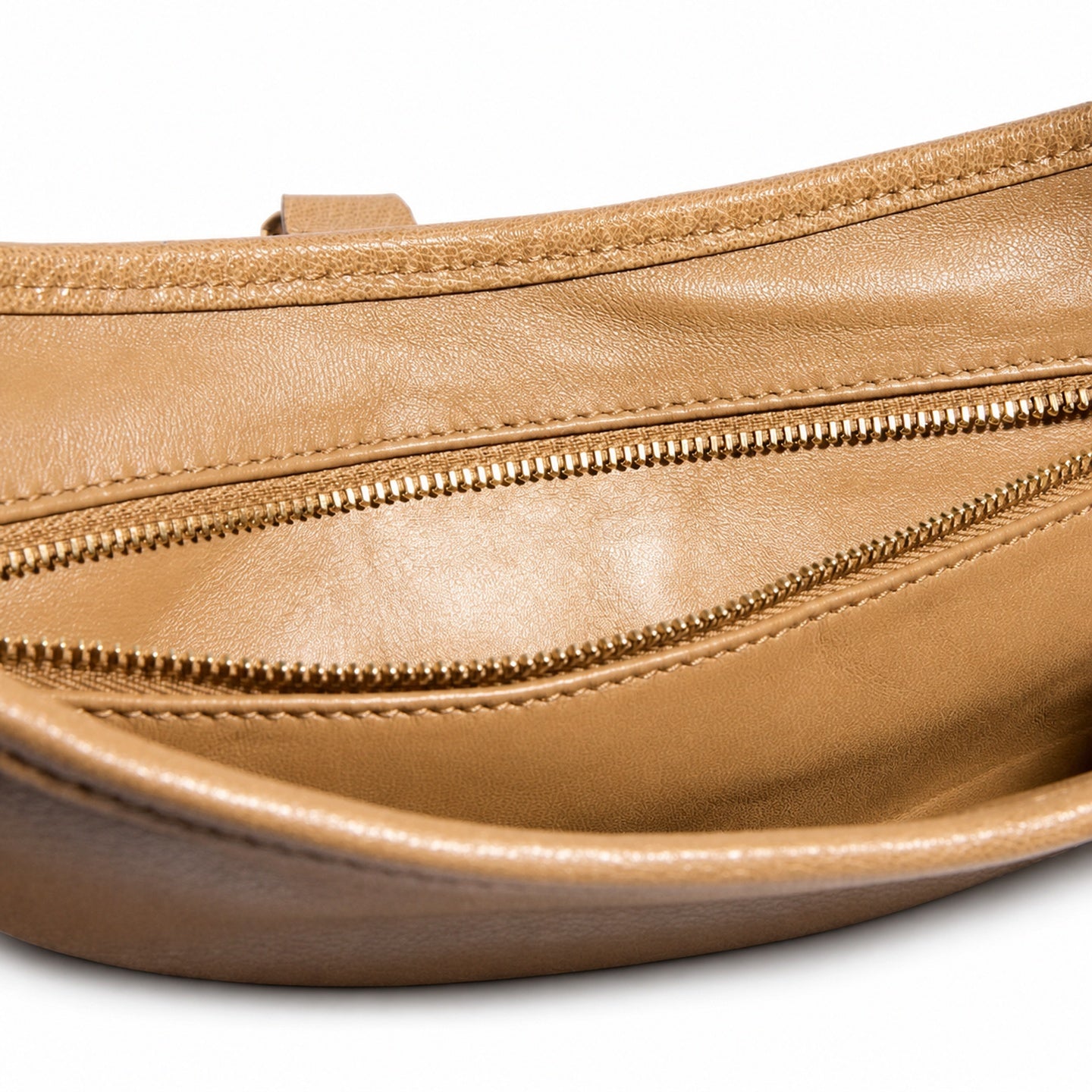 Gucci Leather Beige Gold Bag